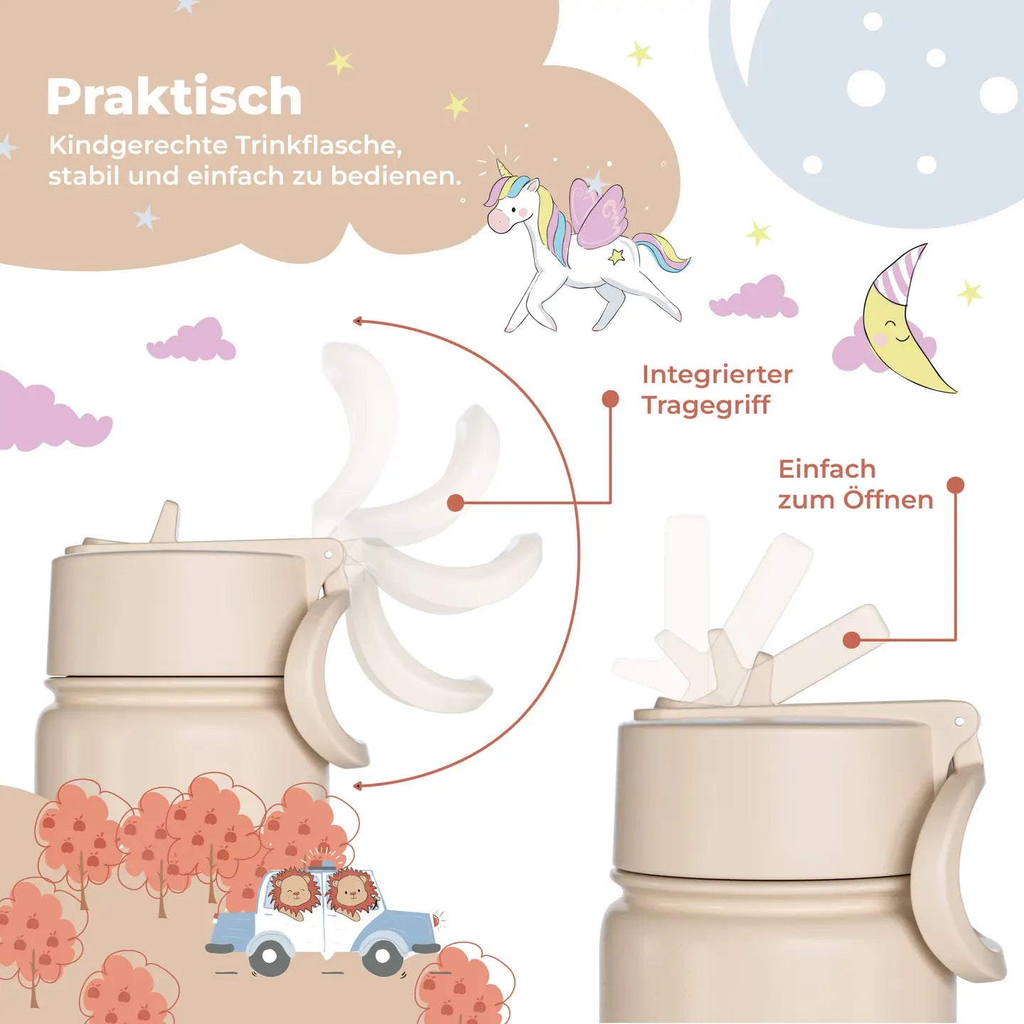 BEARFOOT - Termo drikkeflaske - Elefanter