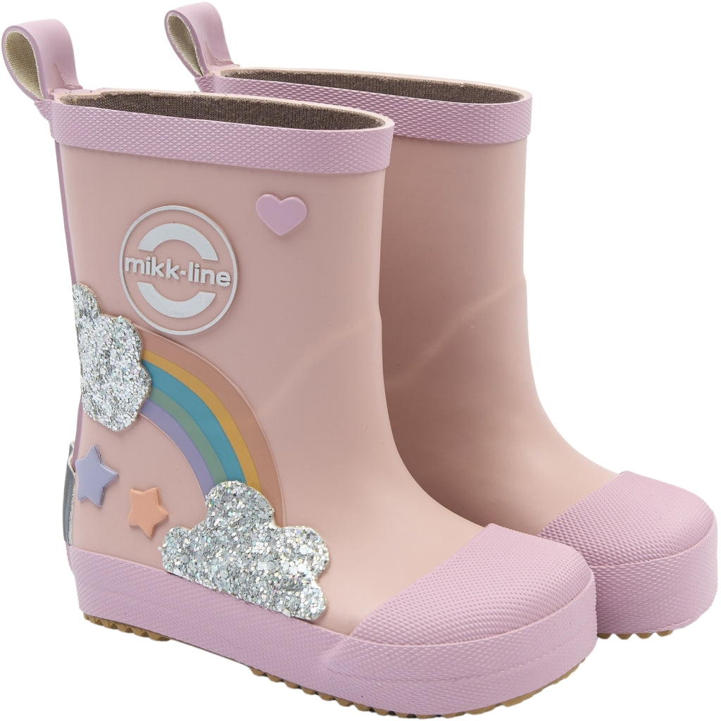 Mikk-line - Gummistøvler Rainbow patch - Bearfoot - Adobe Rose