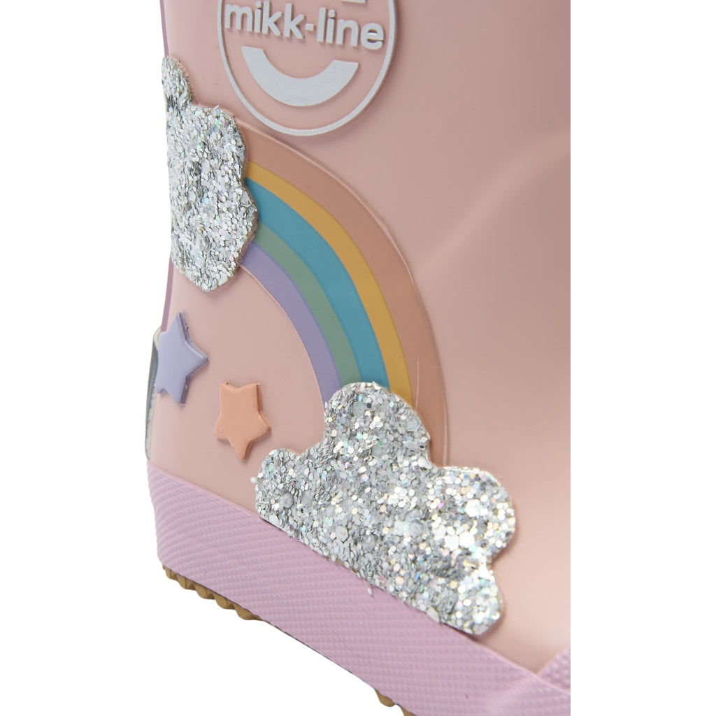 Mikk-line - Gummistøvler Rainbow patch - Bearfoot - Adobe Rose