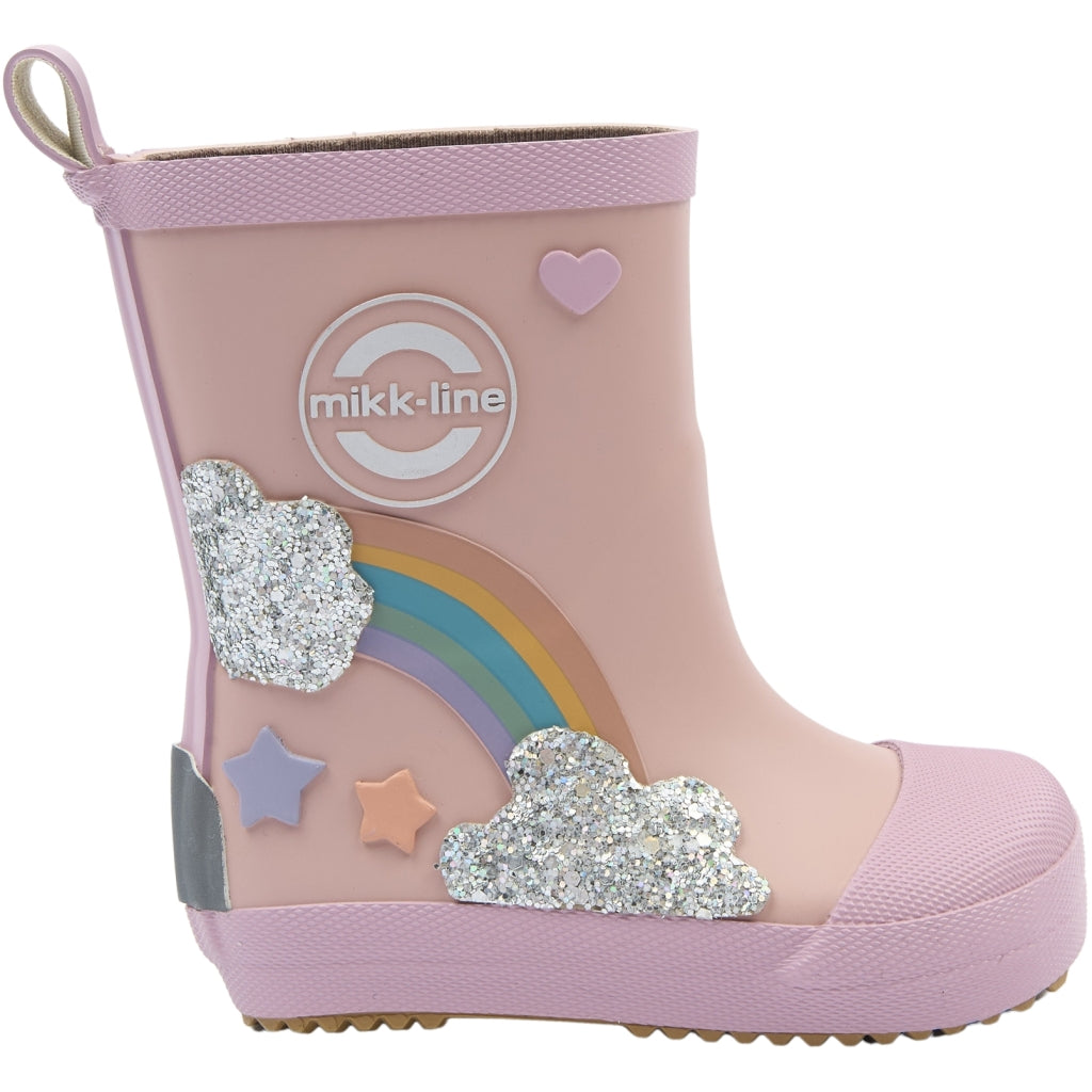 Mikk-line - Gummistøvler Rainbow patch - Bearfoot - Adobe Rose
