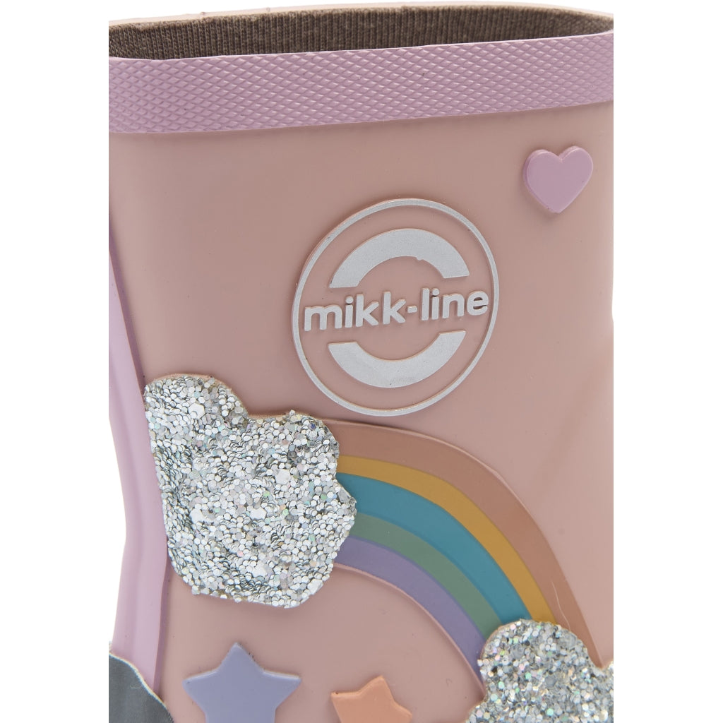 Mikk-line - Gummistøvler Rainbow patch - Bearfoot - Adobe Rose