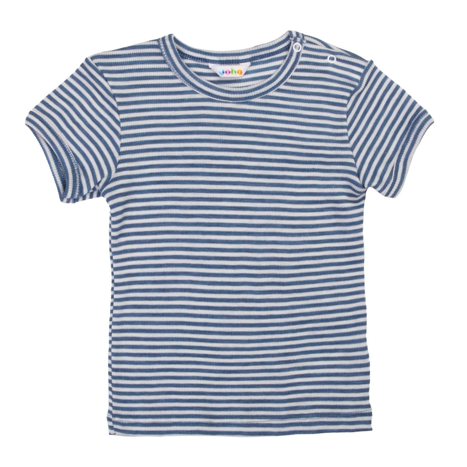 JOHA SS26 special - T-shirt - uld/silke - Blå/stribet