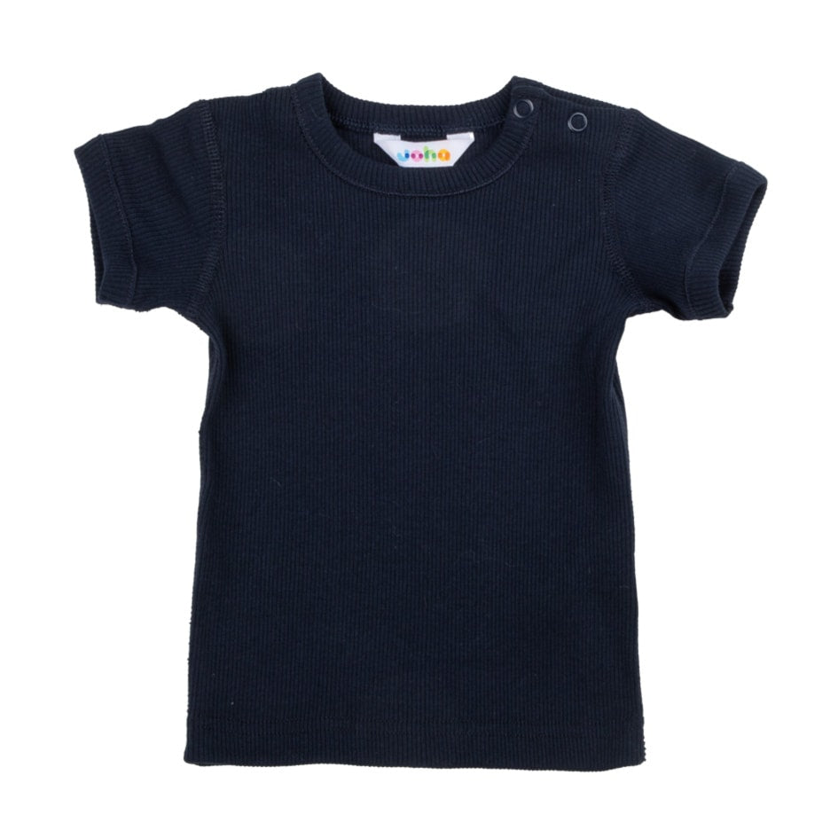 JOHA - T-shirt m. korte ærmer, 100% økologisk bomuld - Navy