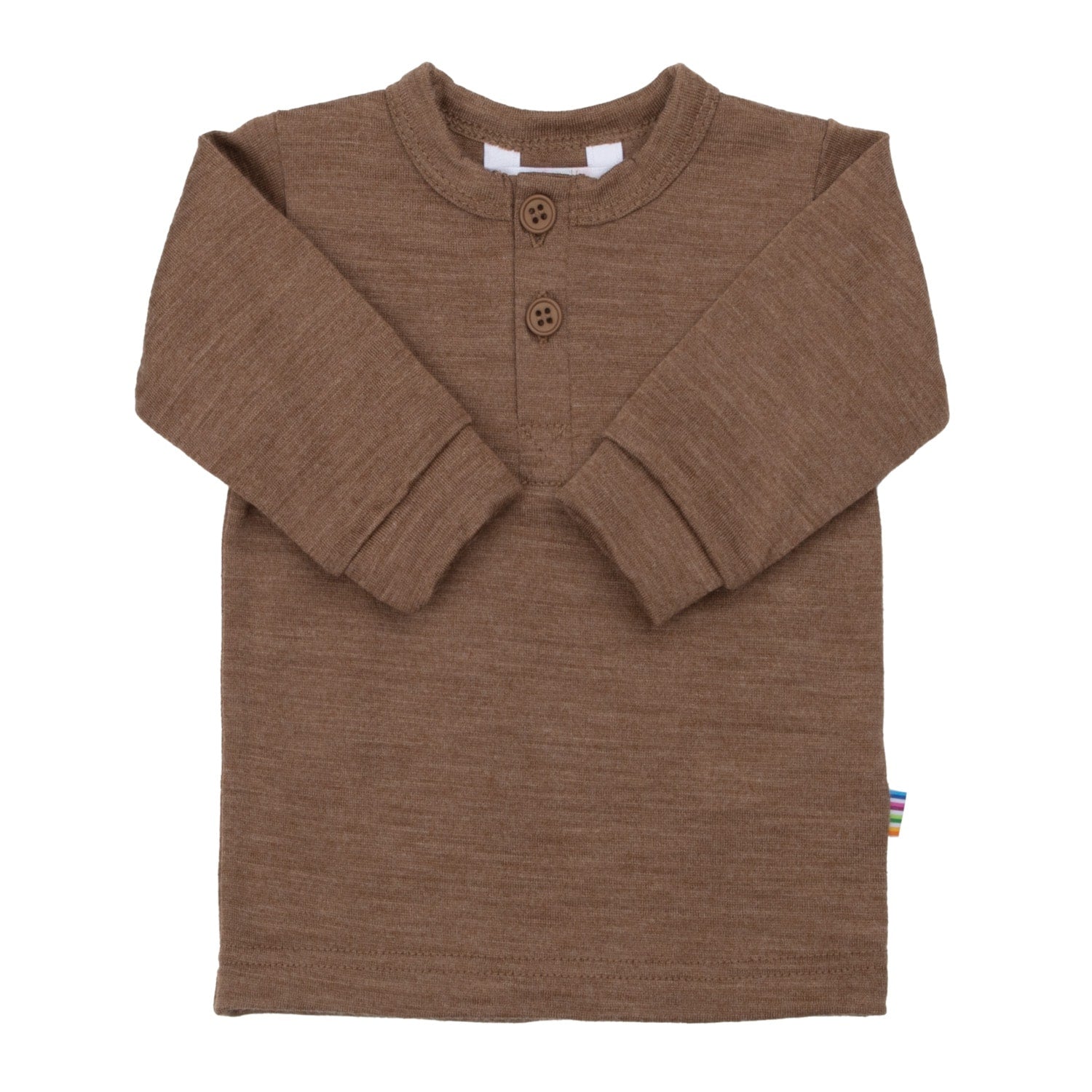 JOHA - Bluse m. lange ærmer, uld - Varm brun