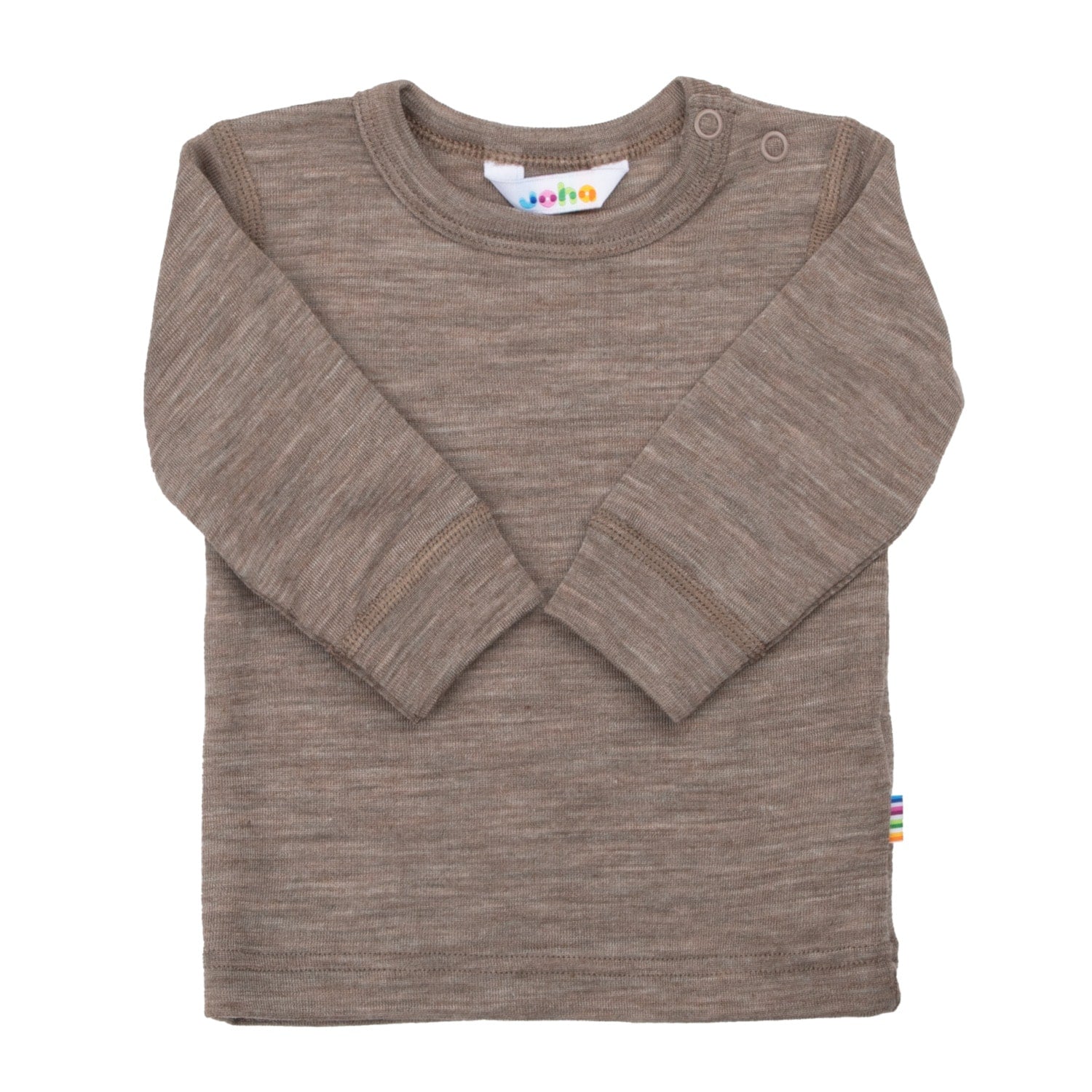 JOHA - Bluse m. lange ærmer, uld/silke - Beige Melange
