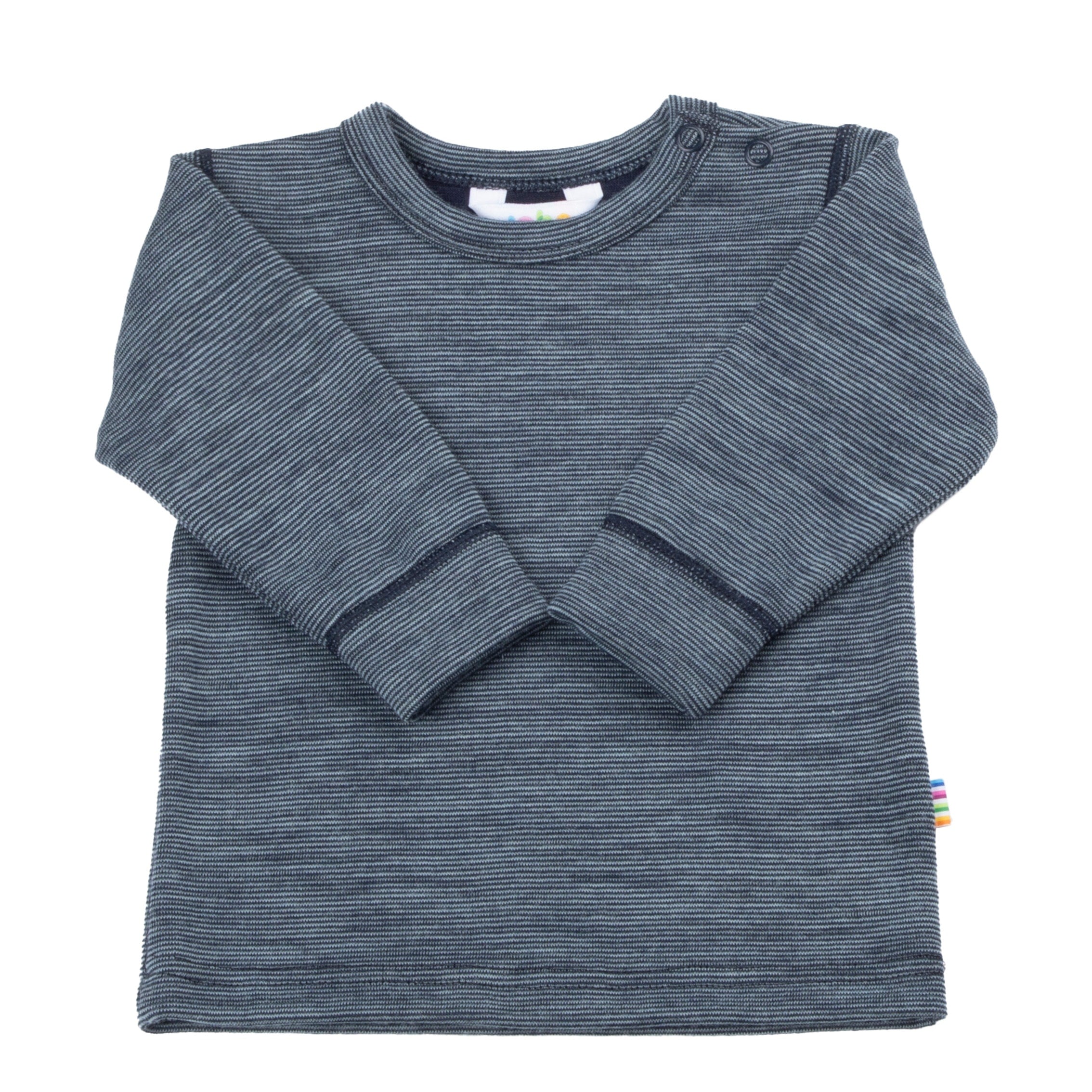 JOHA - Bluse m. lange ærmer, merino uld - Blå