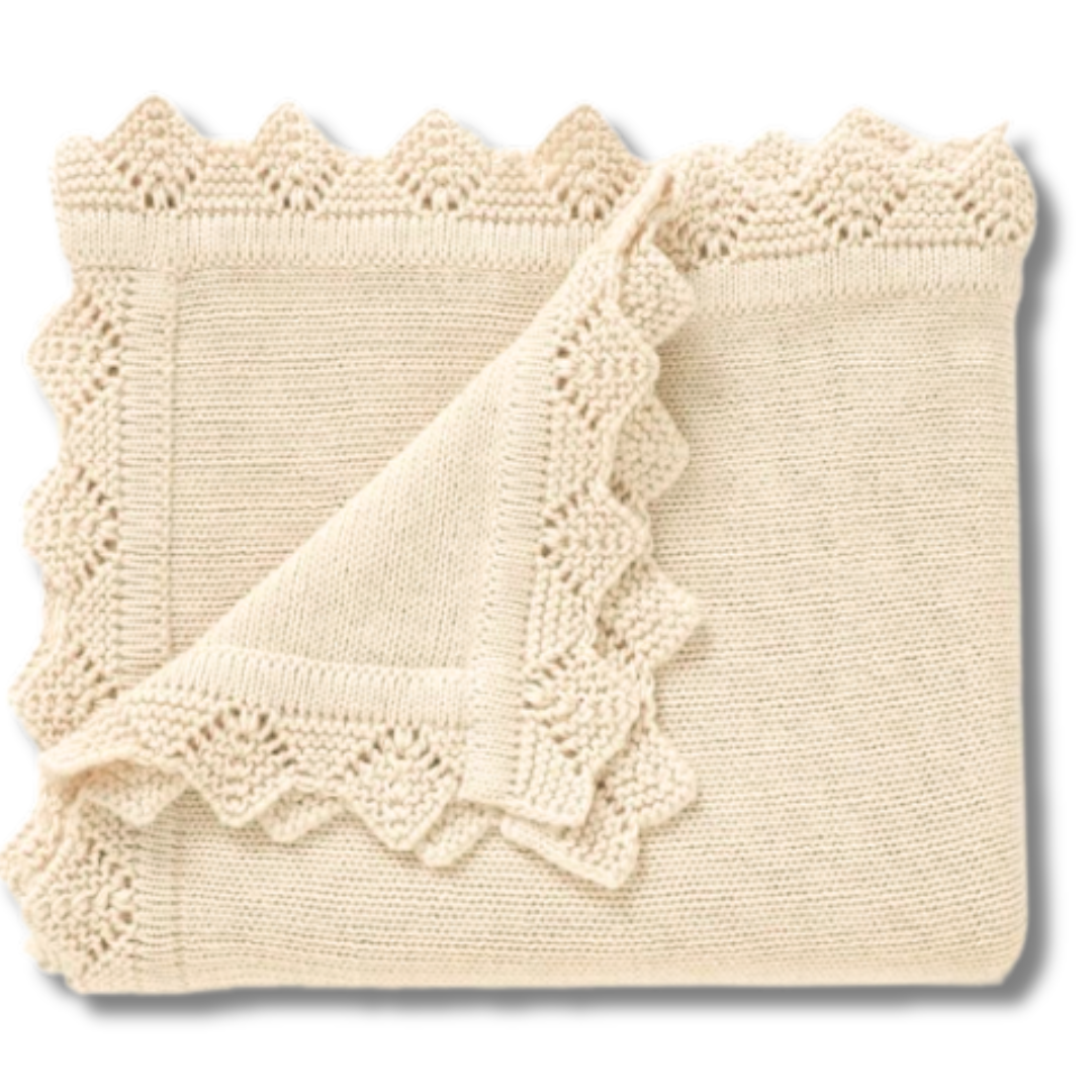 AlLuKo - Babytæppe - M. Blondekant - Off white