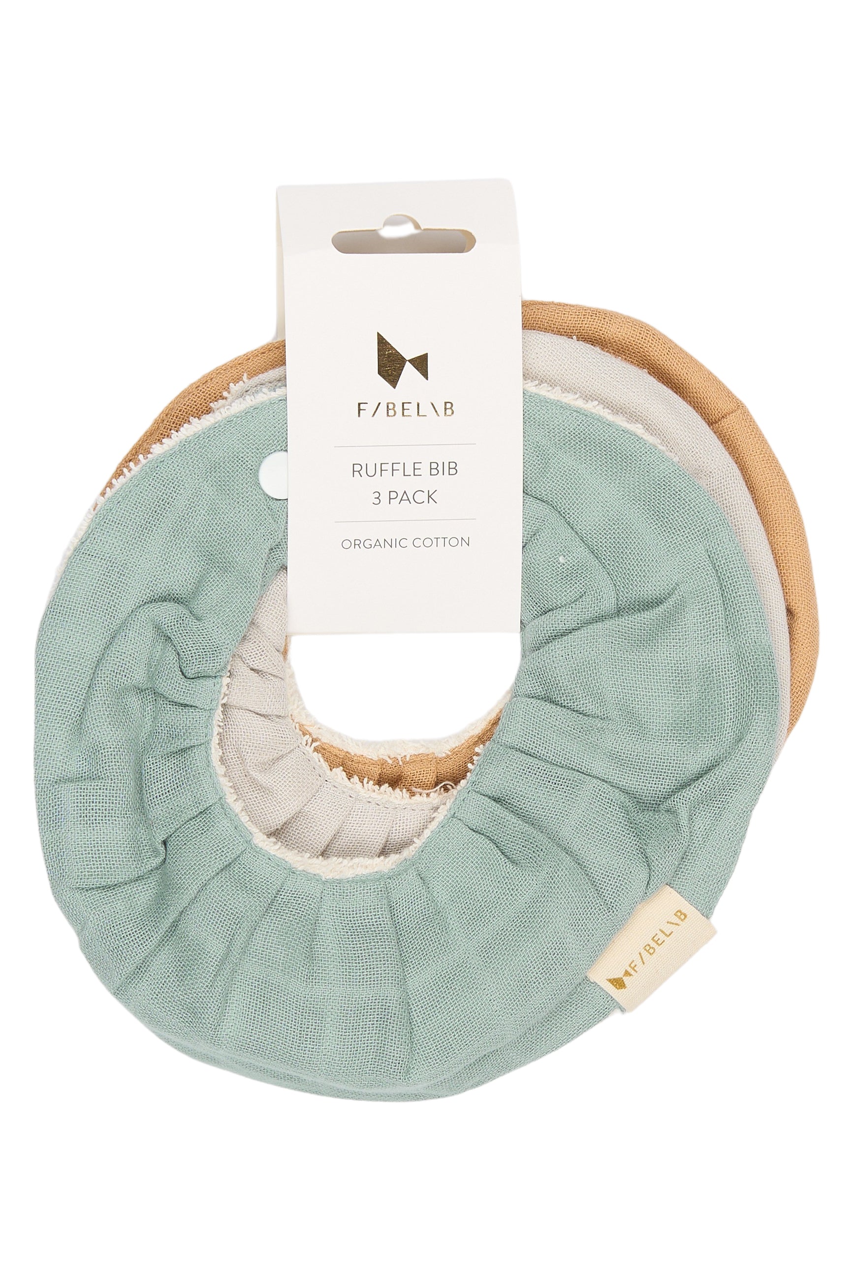 Fabelab - Savlesmæk 3 pak - Ruffle Bib - Cottage Blue