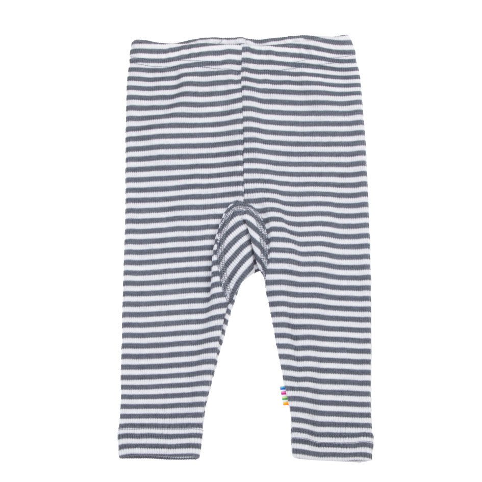 JOHA SS25 Special - Leggings, Uld/silke - Mørkegrå/stribet