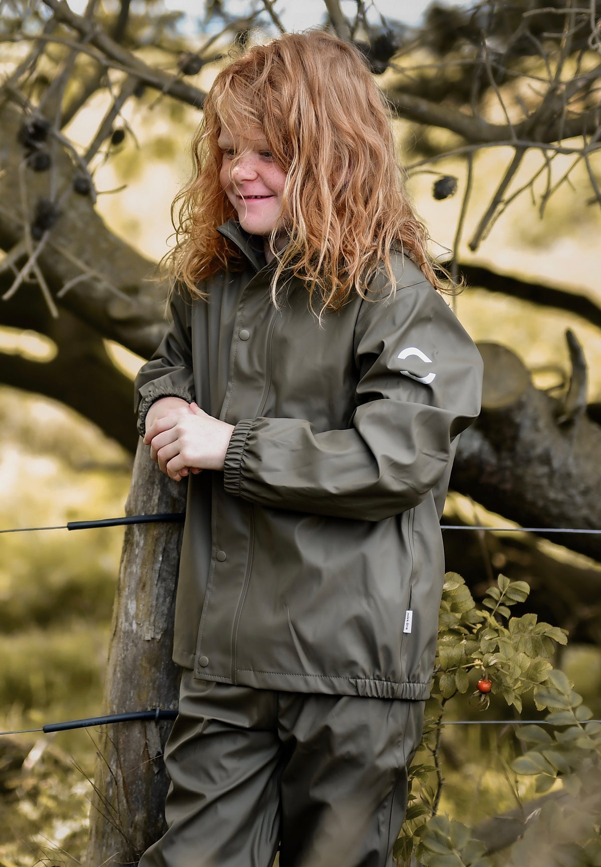 Mikk-line - Regntøj - sæt m.seler - Recycled - Dusty Olive