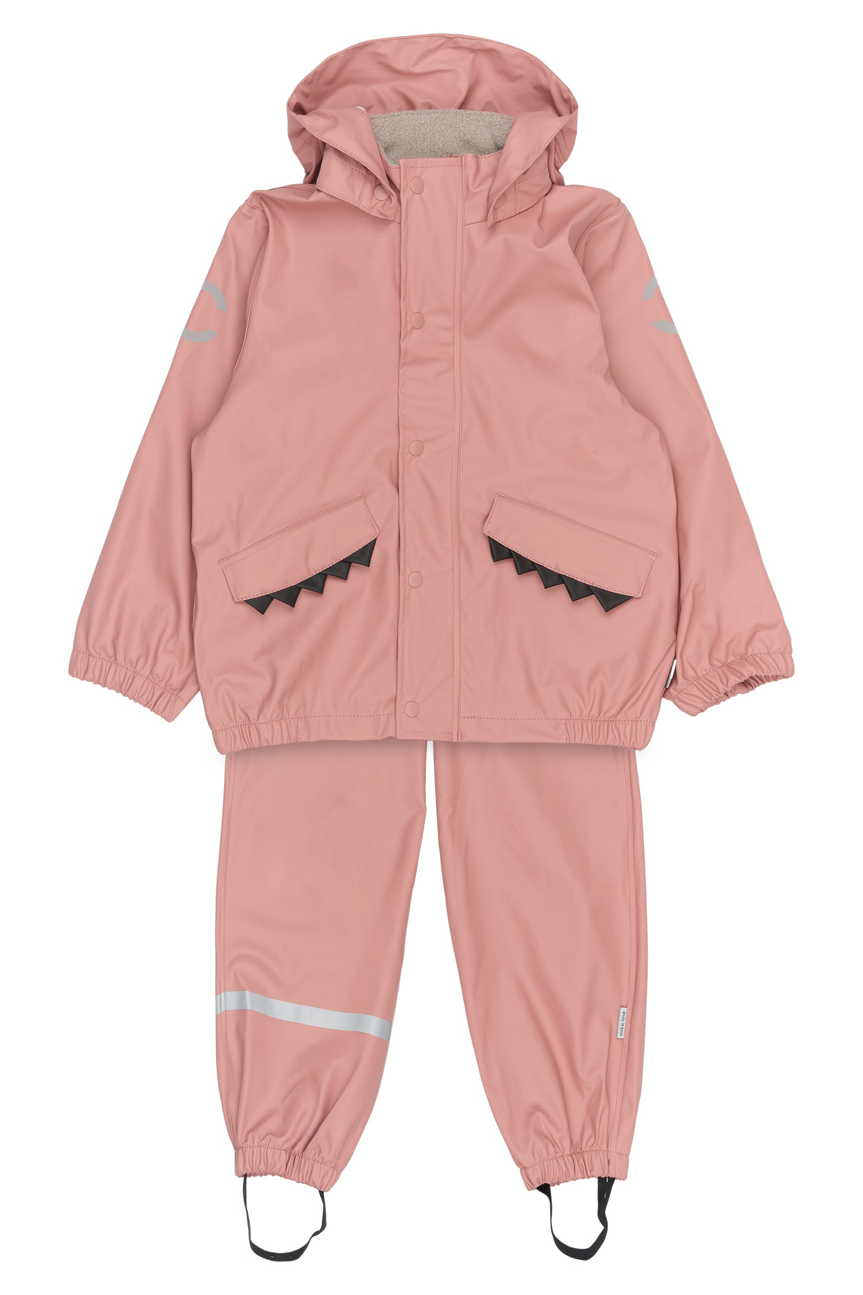 Mikk-line - Regntøj - sæt m.seler - Recycled - Animal - Ash Rose