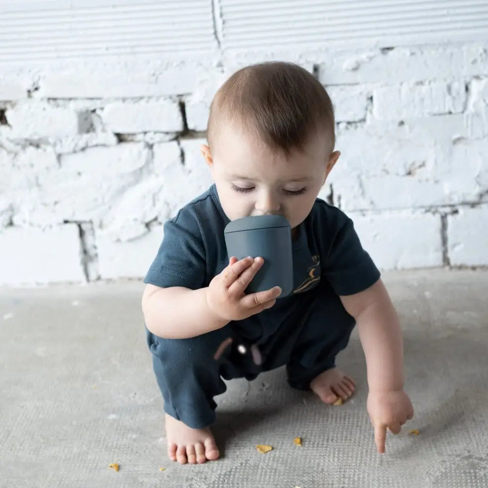 EKOBO - Silikone Baby Sippy Cup - Blue Abyss