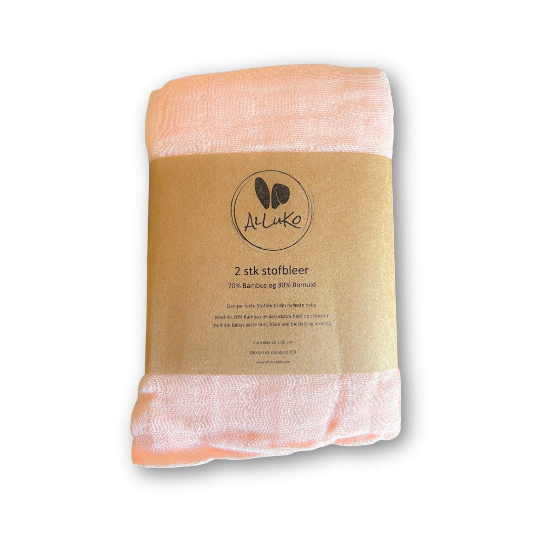 AlLuKo - Stofble 70% bambus 2stk - Lys/Mørk Fersken
