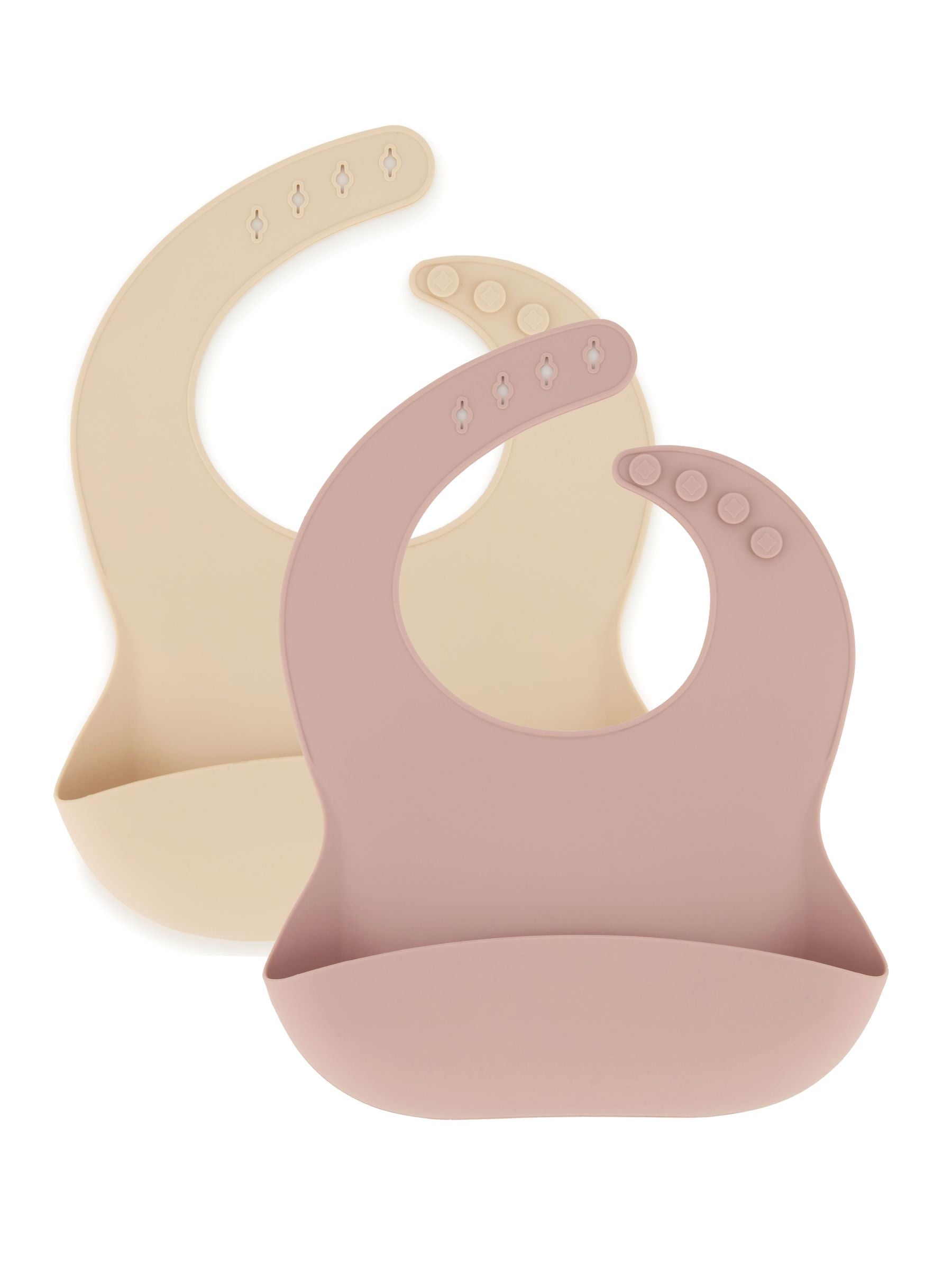 Mikk-line - silikone hagesmæk 2 pak - Beige/rose