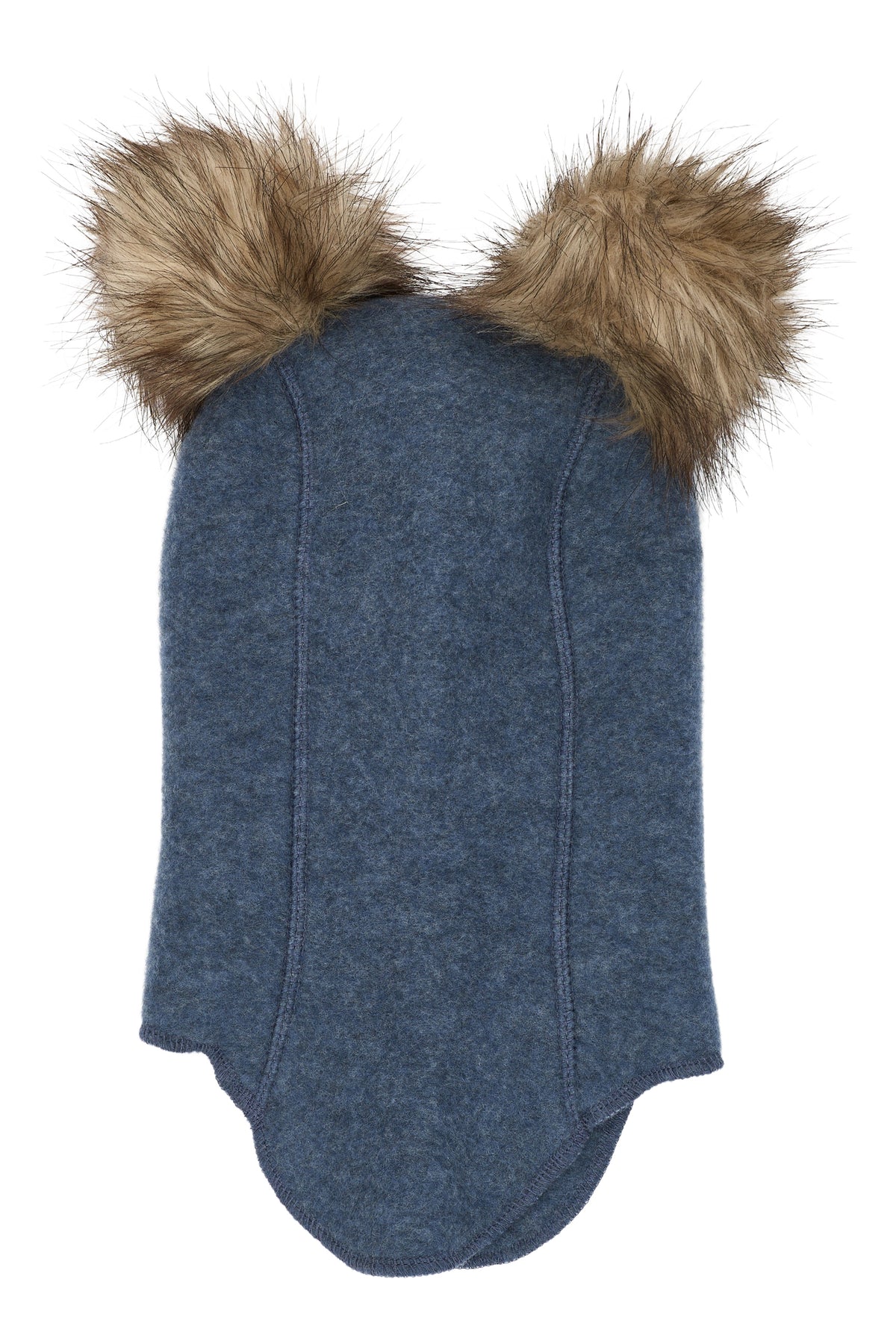 Mikk-Line - Uldhue m. Pom Pom - Blue Melange
