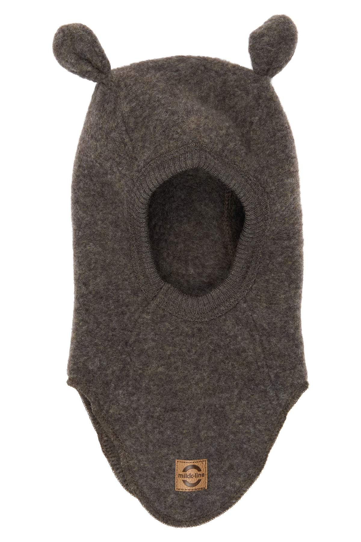 Mikk-Line - Uldhue m. Ører - Dark Brown Melange