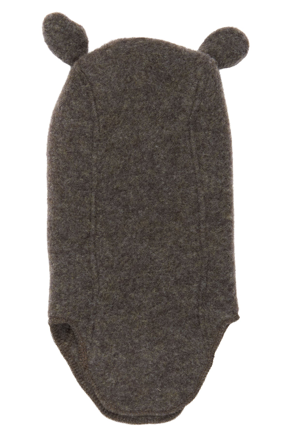 Mikk-Line - Uldhue m. Ører - Dark Brown Melange
