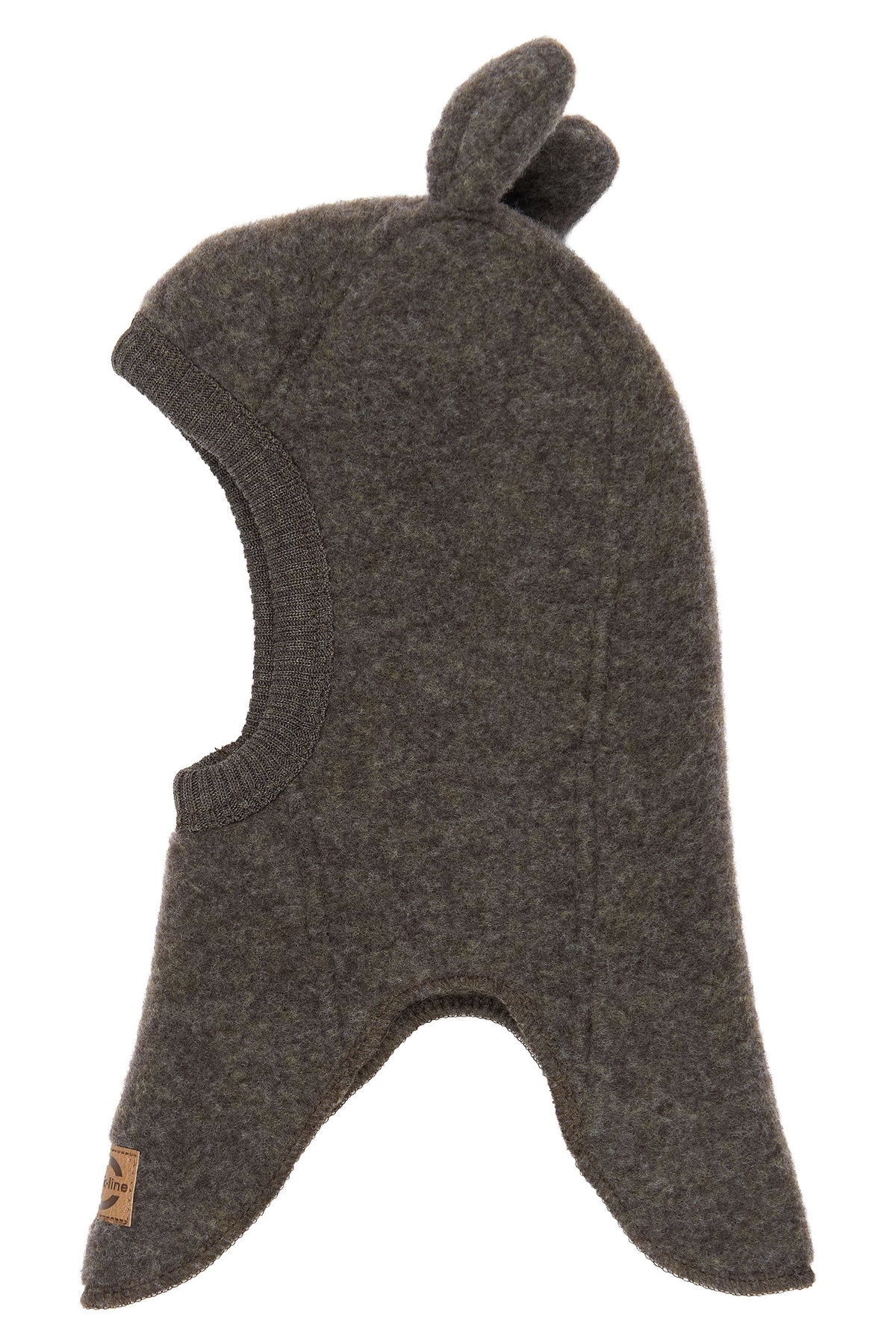 Mikk-Line - Uldhue m. Ører - Dark Brown Melange