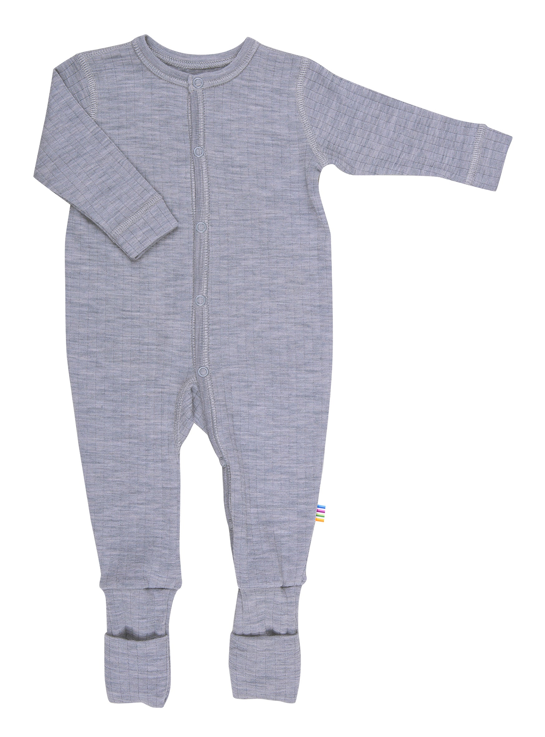 JOHA - Sleepsuit 2in1 foot, Wool - Light grey melange