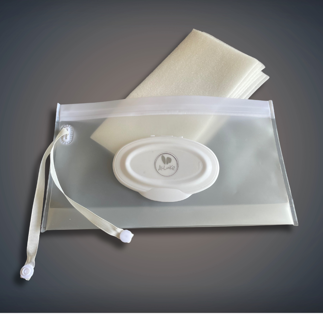 AlLuKo - Container for damp foam cloths or wet wipes - Transparent
