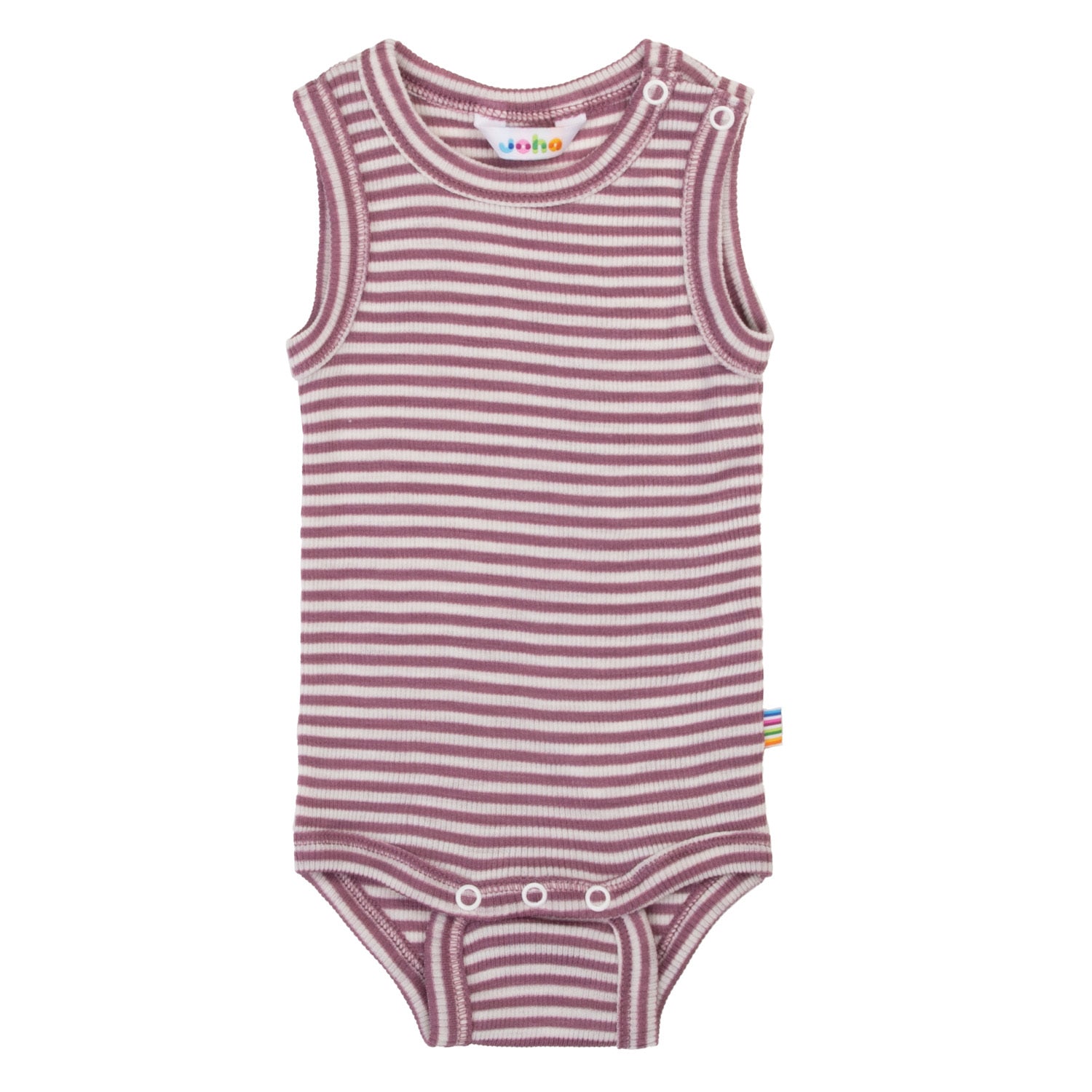 JOHA SS26 special - Body u. ærmer uld/silke - Lyng/stribet