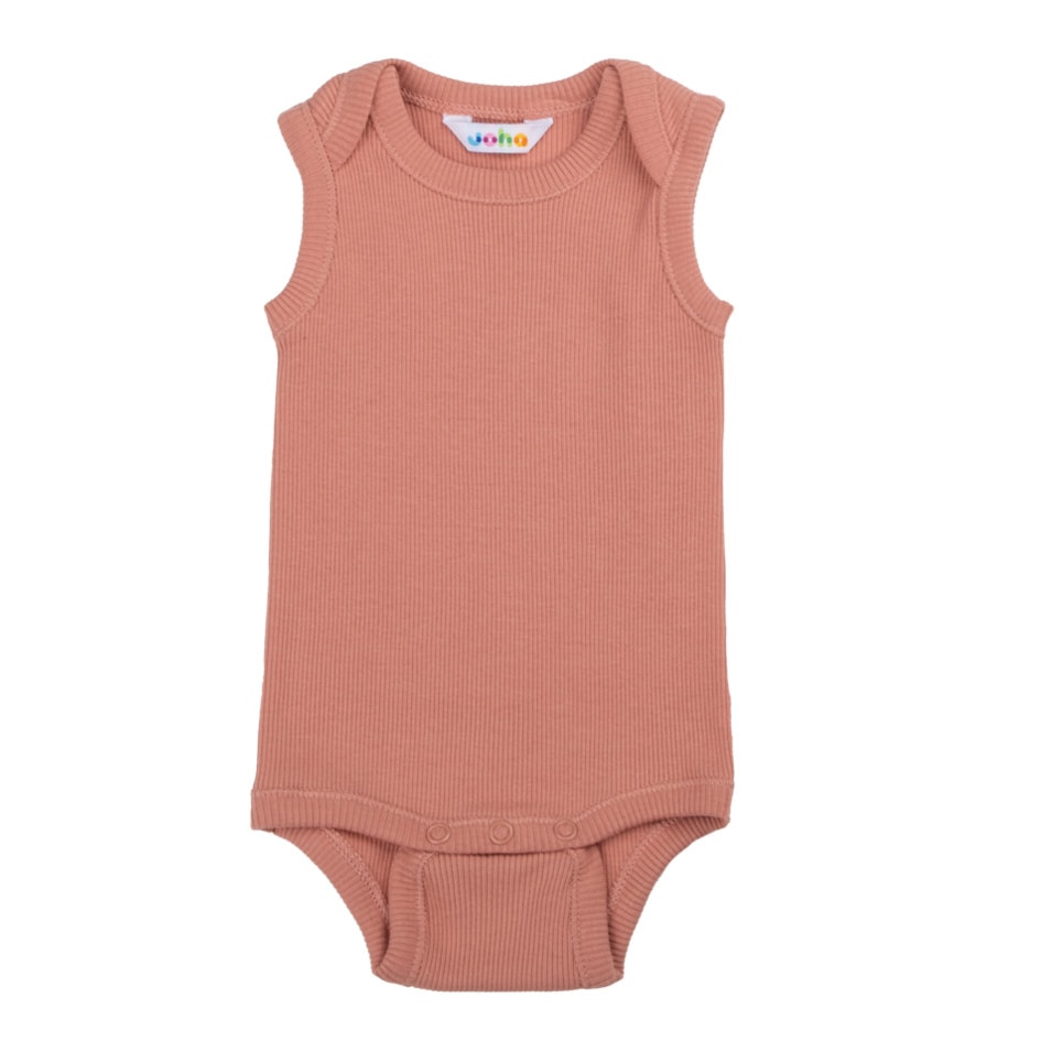 JOHA - Body u. ærmer, 100% økologisk bomuld - Rosa/laks