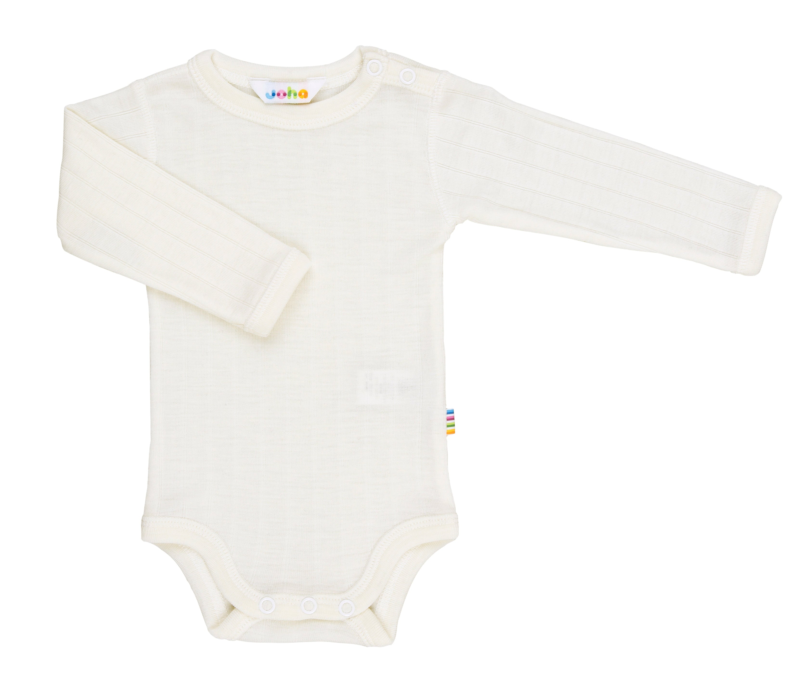 JOHA - Body m. lange ærmer uld/silke - Off White
