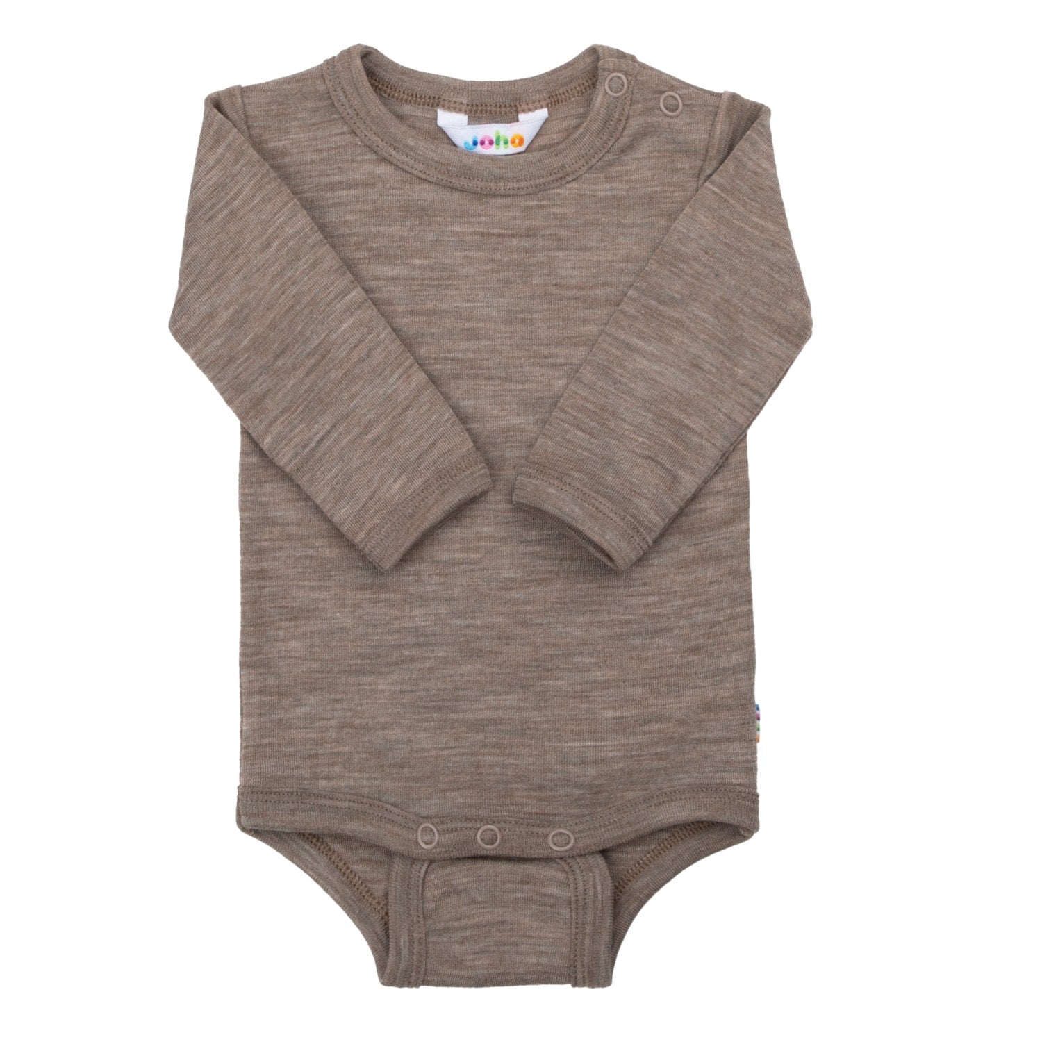JOHA - Body m. lange ærmer, uld/silke - Beige melange