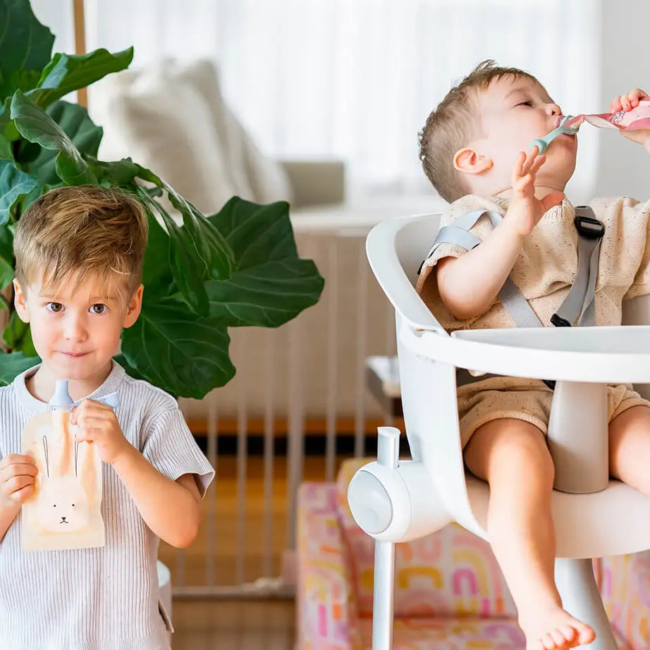 Cherub Baby - Reusable Baby Food Pouches, Yogurt Pouches | Bundle Set | Cerulean & Sage