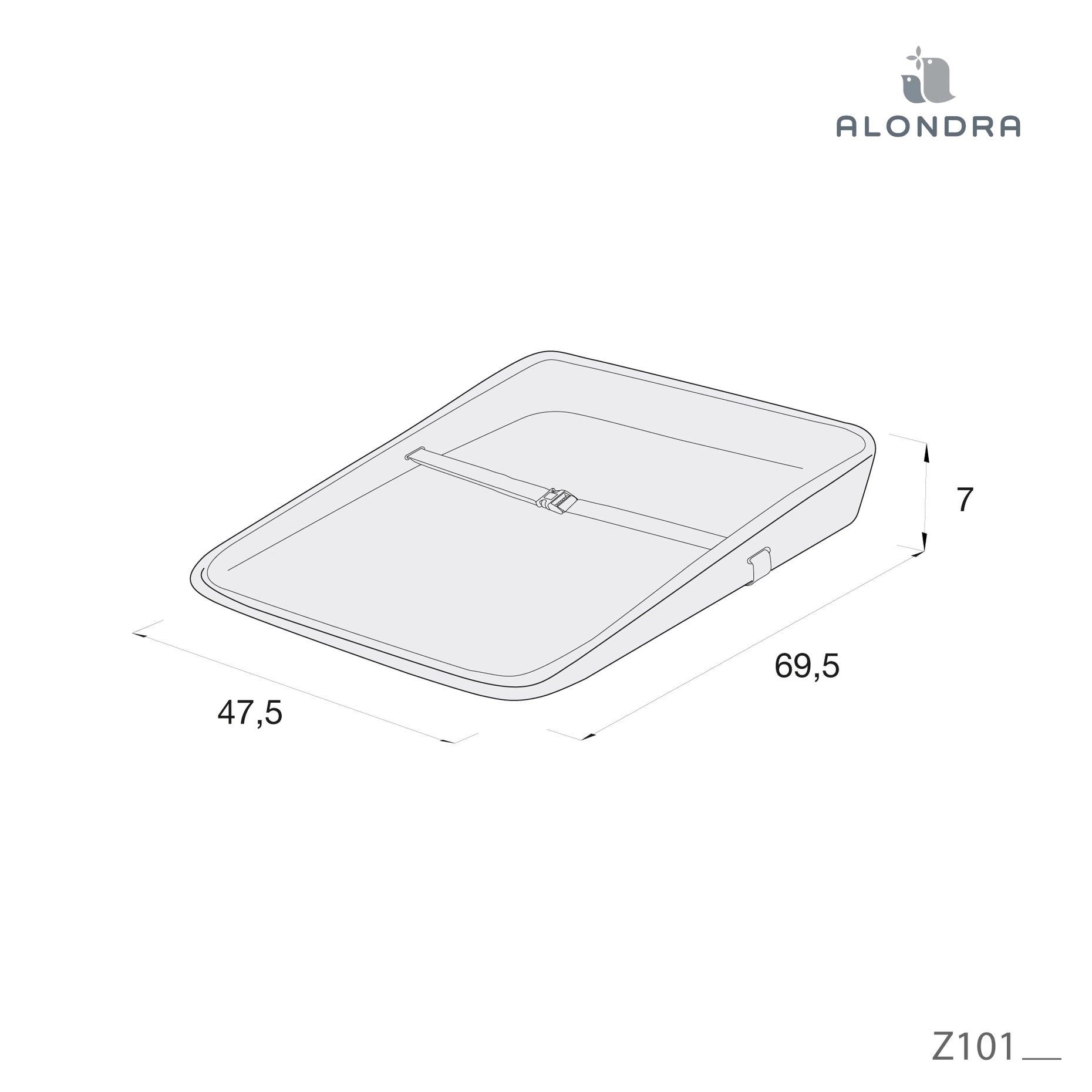 Alondra Baby - Ergonomisk skum puslepude 50x70 cm Beige