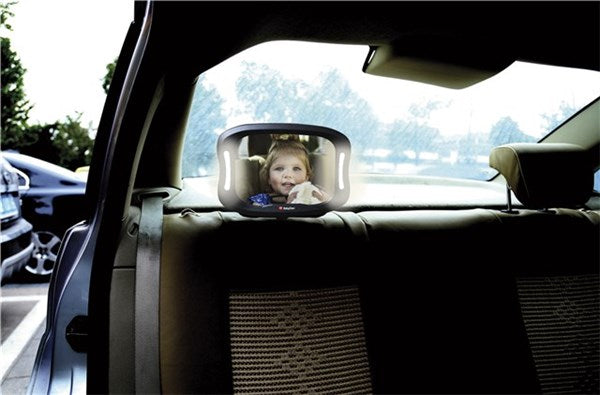 BabyDan - Bagsædespejl med LED-lys