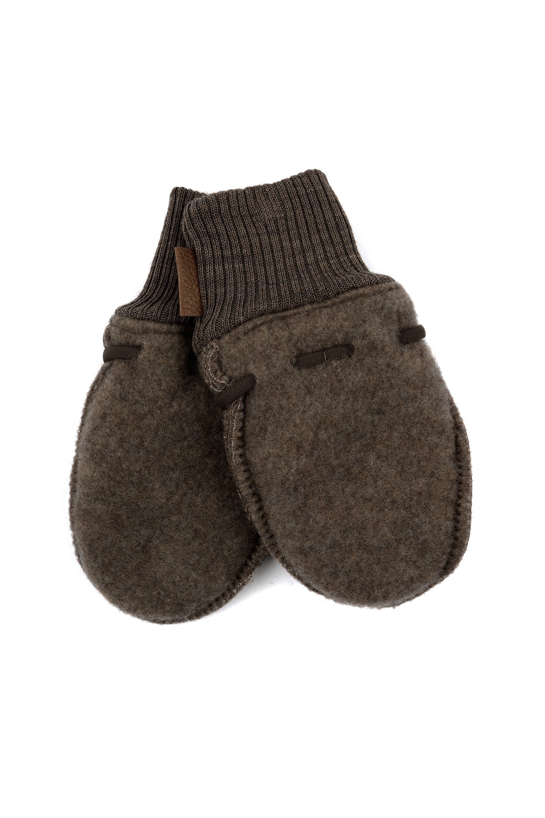 Mikk-Line - Uldvanter - Dark Brown Melange