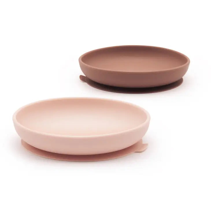 EKOBO - Silikone tallerken m. sugekop - 2 stk - Blush/Terracotta