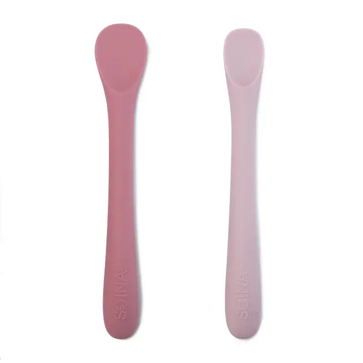 Soina - Babys første ske sæt - 2 stk - Rose/Taupe