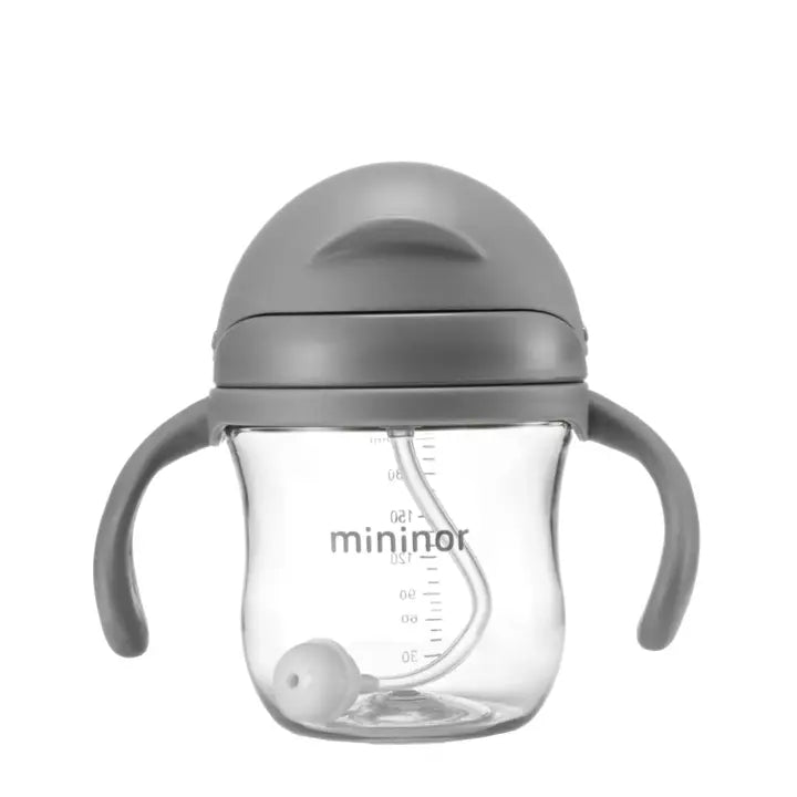 Mininor - Sugerørskop- Grå 220ml
