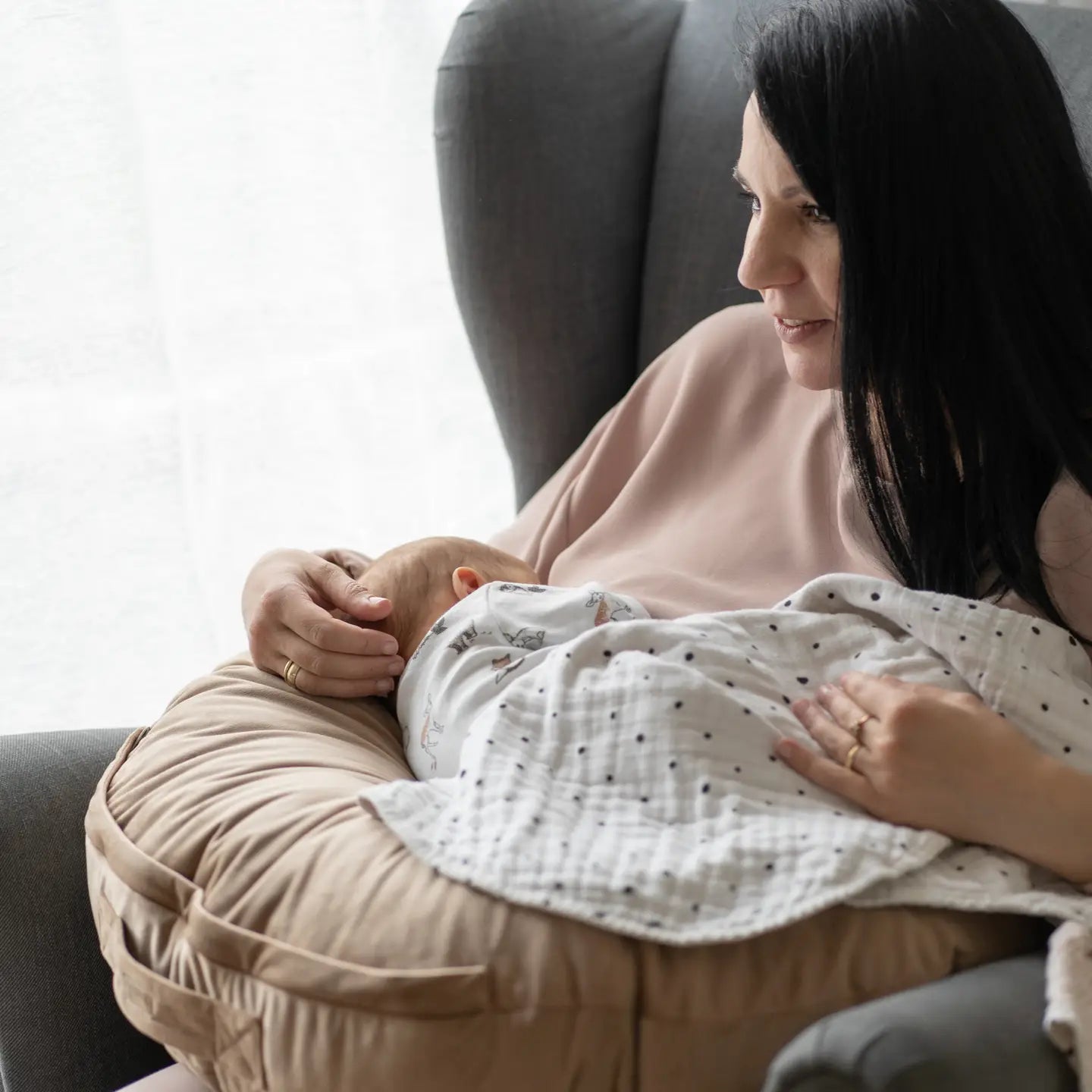 Babyly - Ammepude Fløjl - Lysgrå