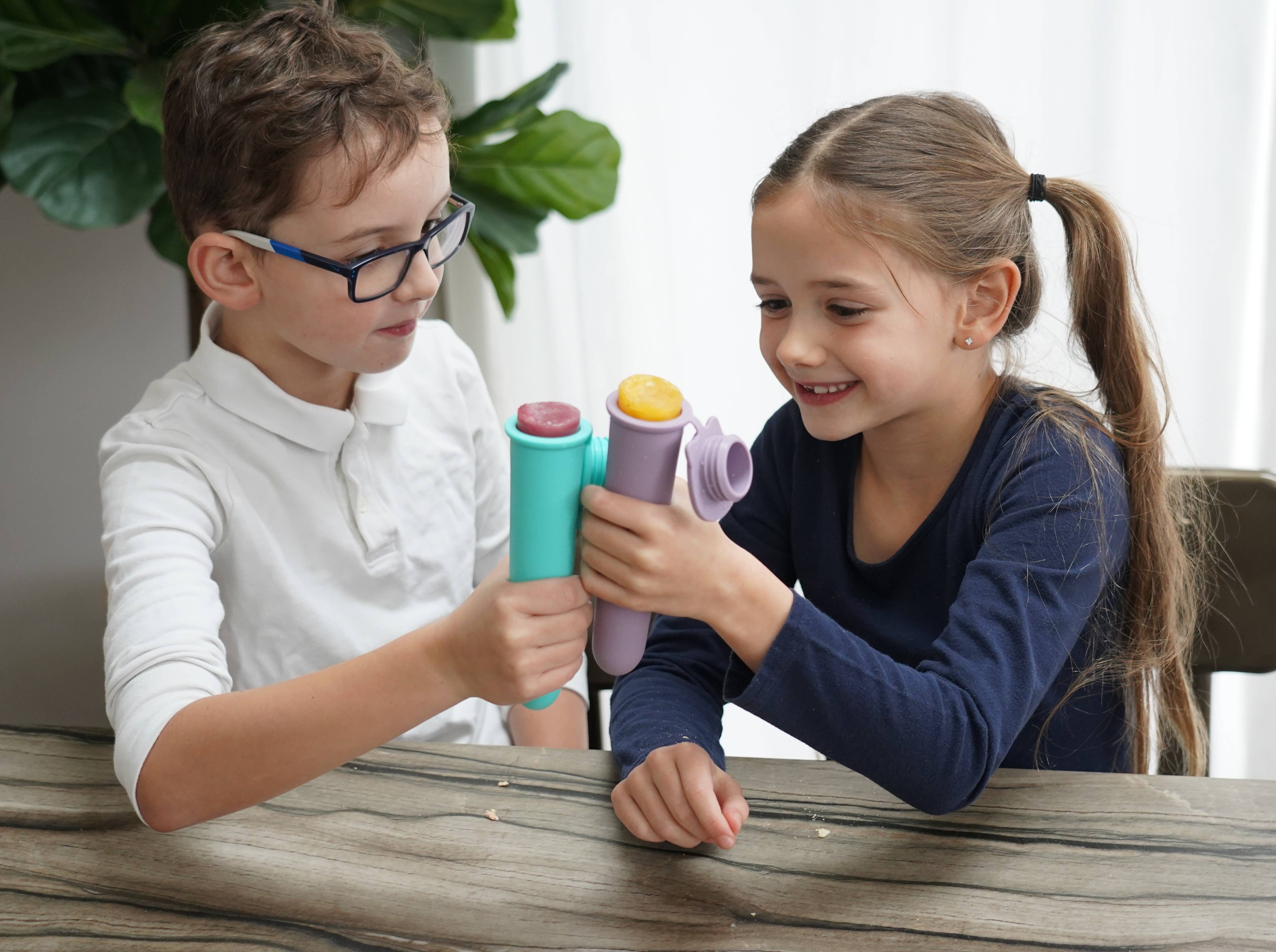 Silicone Push Pops - 2-pak isstænger: Lilla
