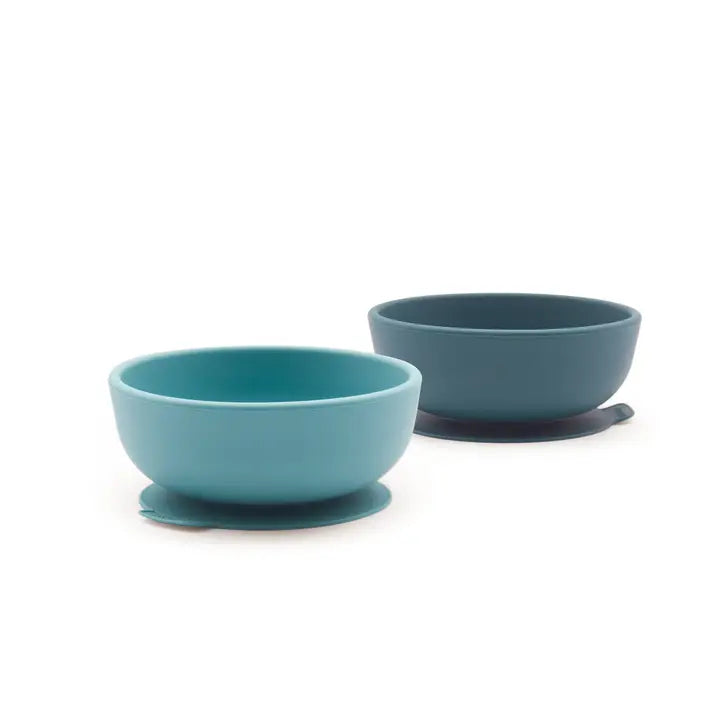 EKOBO - Silikone skål m. Sugekop - 2 stk - Blue Abyss/Lagoon
