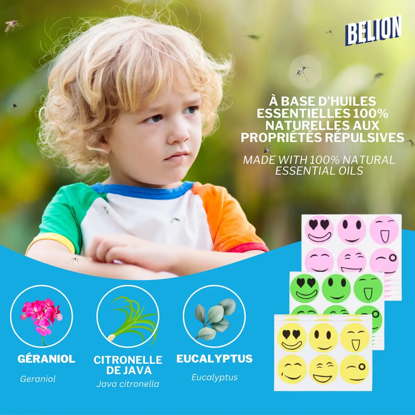 Little Rituel - 100% natural mosquito patch - 90 units - smileys