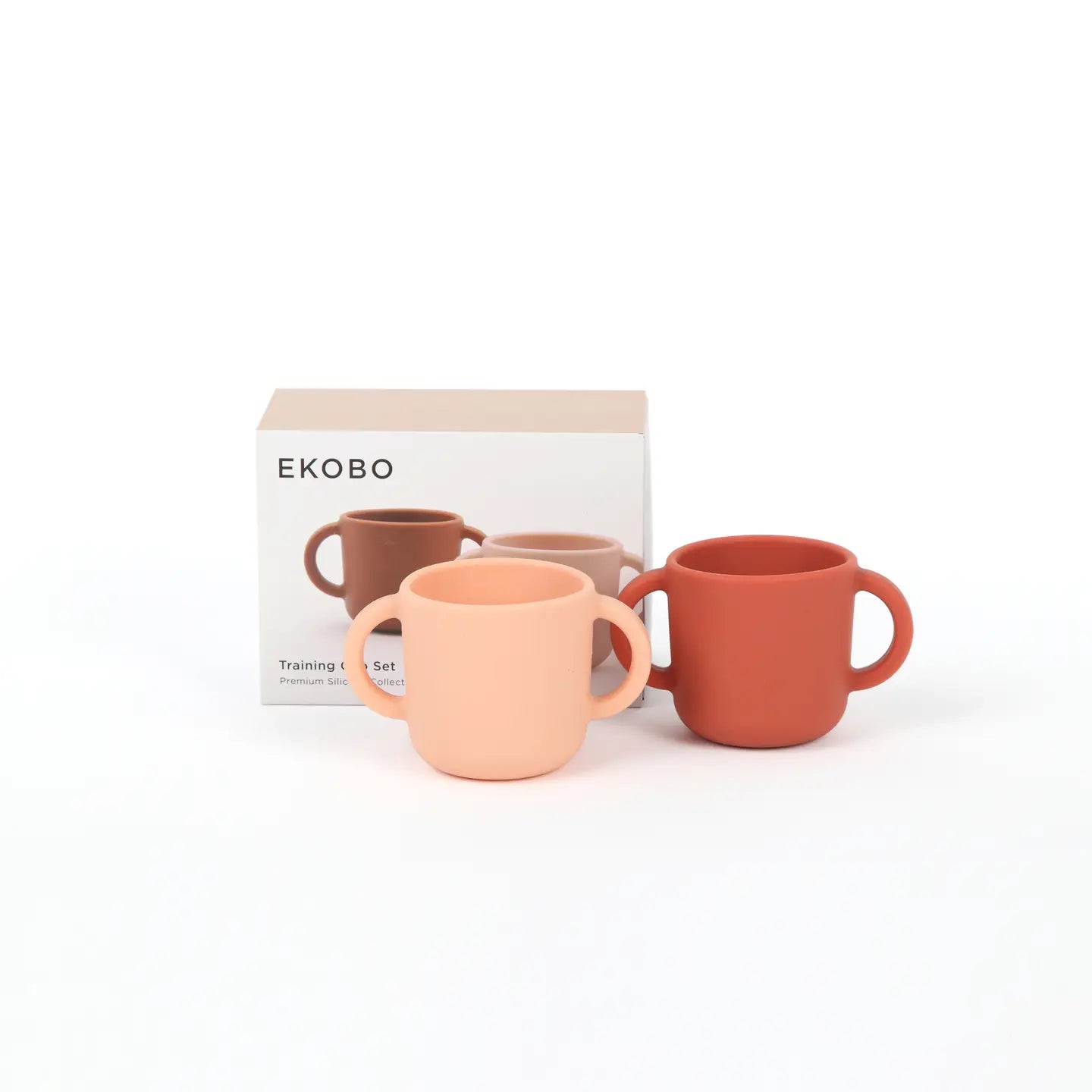 EKOBO - Silikone kop m. Hank - 2 stk - Blush/Terracotta