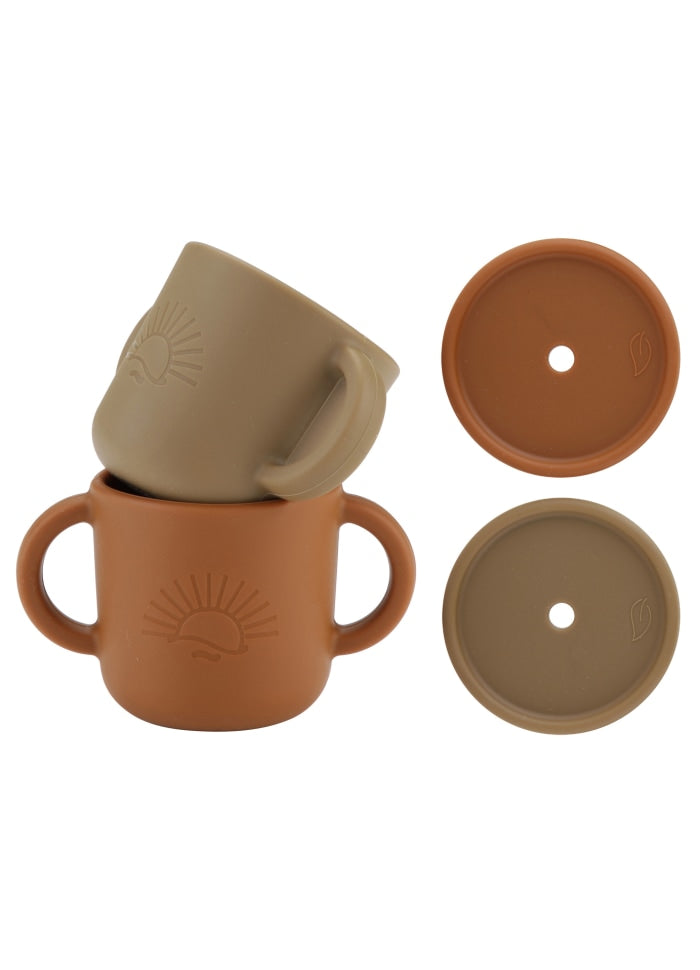 By lille Vilde - Silicone Cups 2 PCS - Iron & Earth