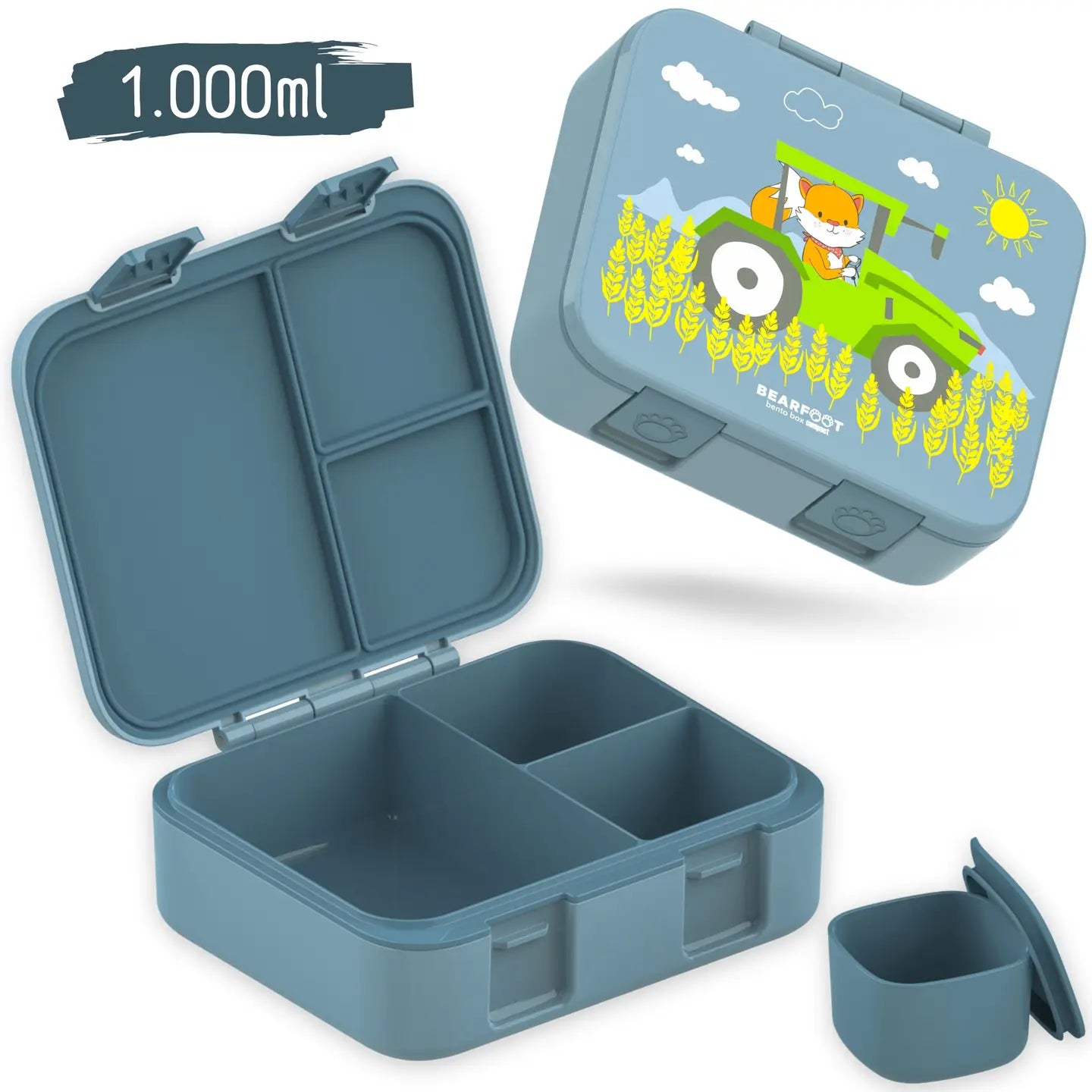 BEARFOOT - Lunch box with compartments - leakproof - Tractor