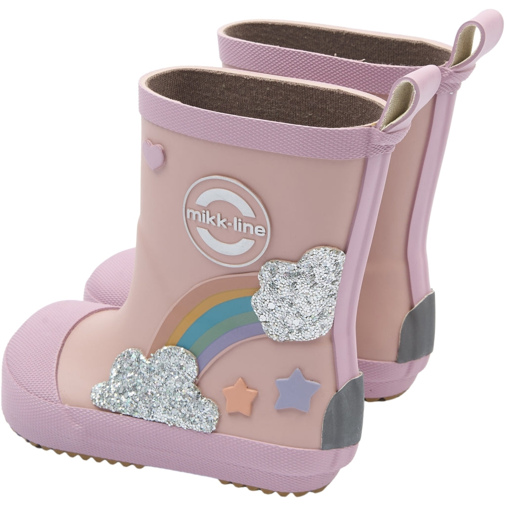 Mikk-line - Gummistøvler Rainbow patch - Bearfoot - Adobe Rose