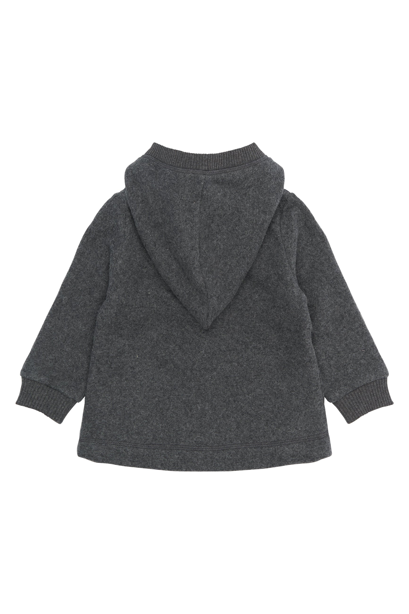 Mikk-line - Bomuldsfleece Cardigan m. hætte - Anthracite Melange