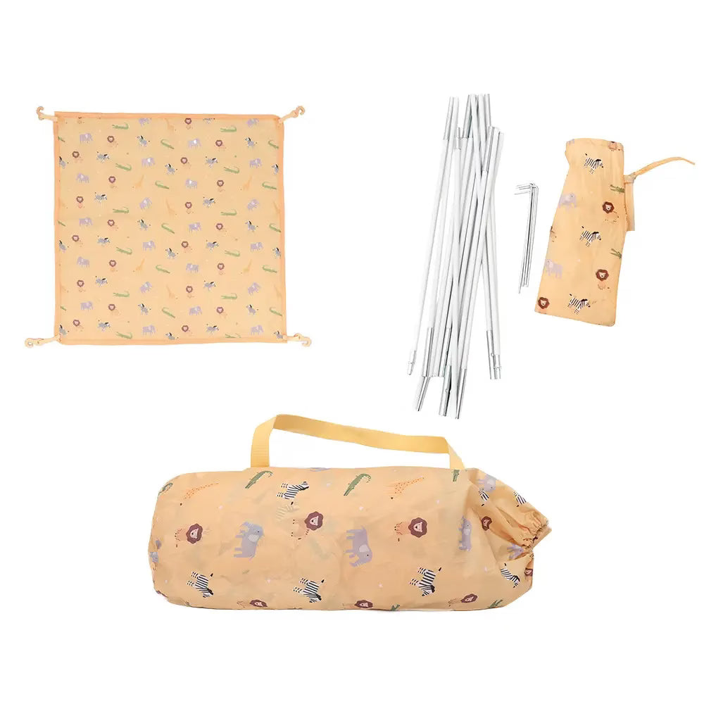 Tutete - Play Tent with Mosquito Net 50+ UPF - Safari Animals
