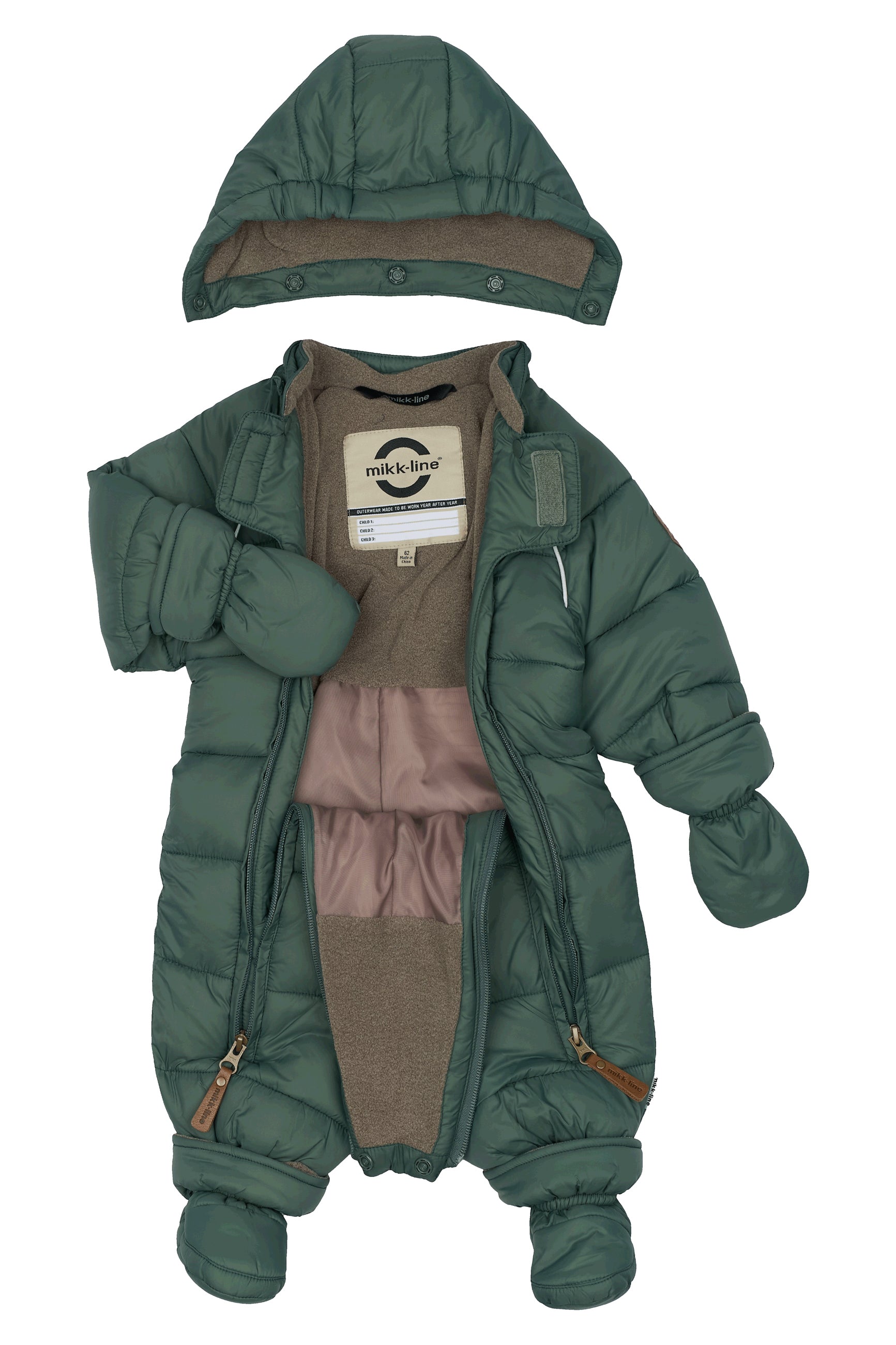 Mikk-Line - Baby Flyverdragt Puffer - Balsam Green