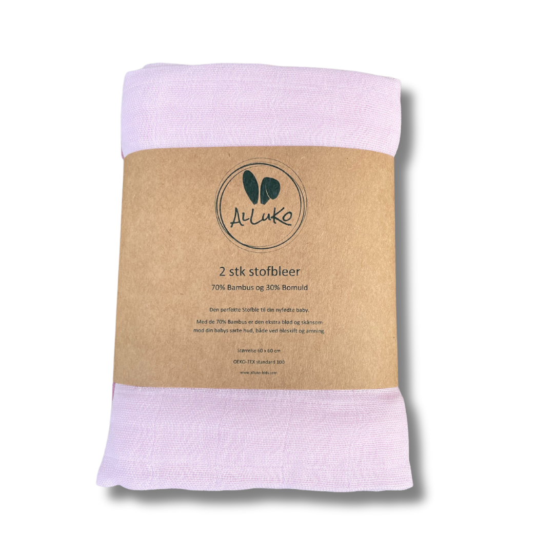 AlLuKo - Stofble 70% bambus 2stk - Lyserød/Rosa