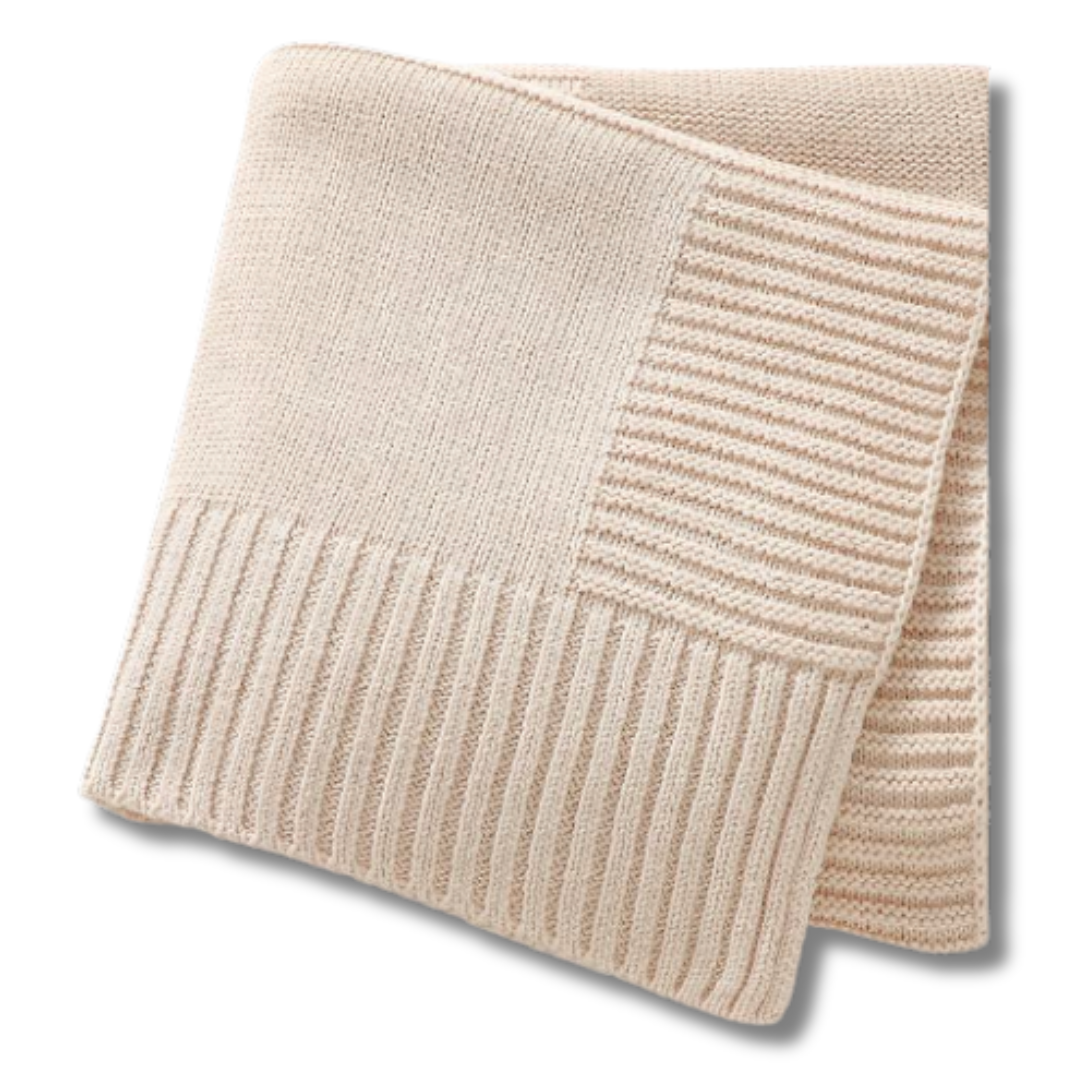 AlLuKo - Baby blanket - Square pattern - Beige