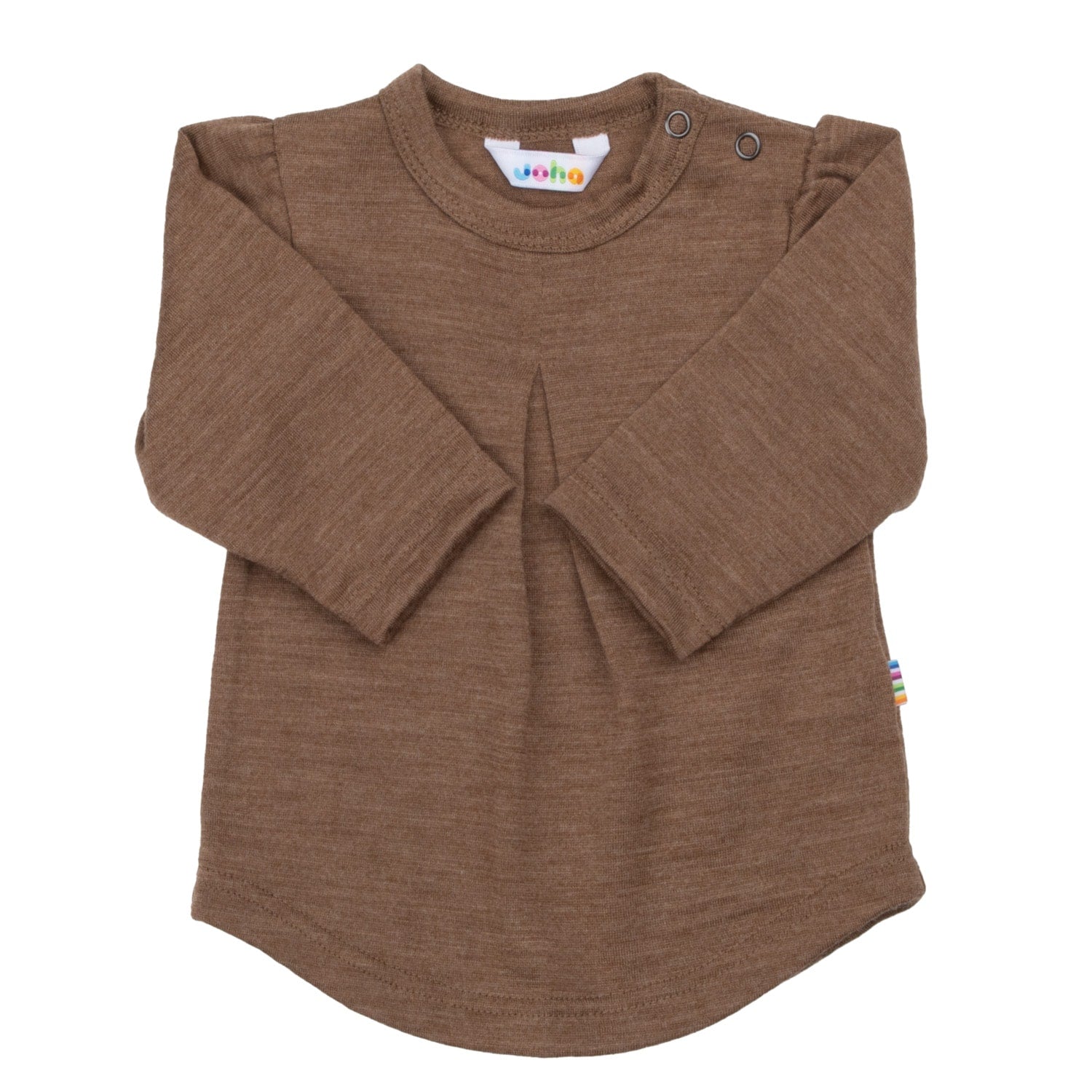 JOHA - Long-sleeved blouse - Frill, wool - Warm brown