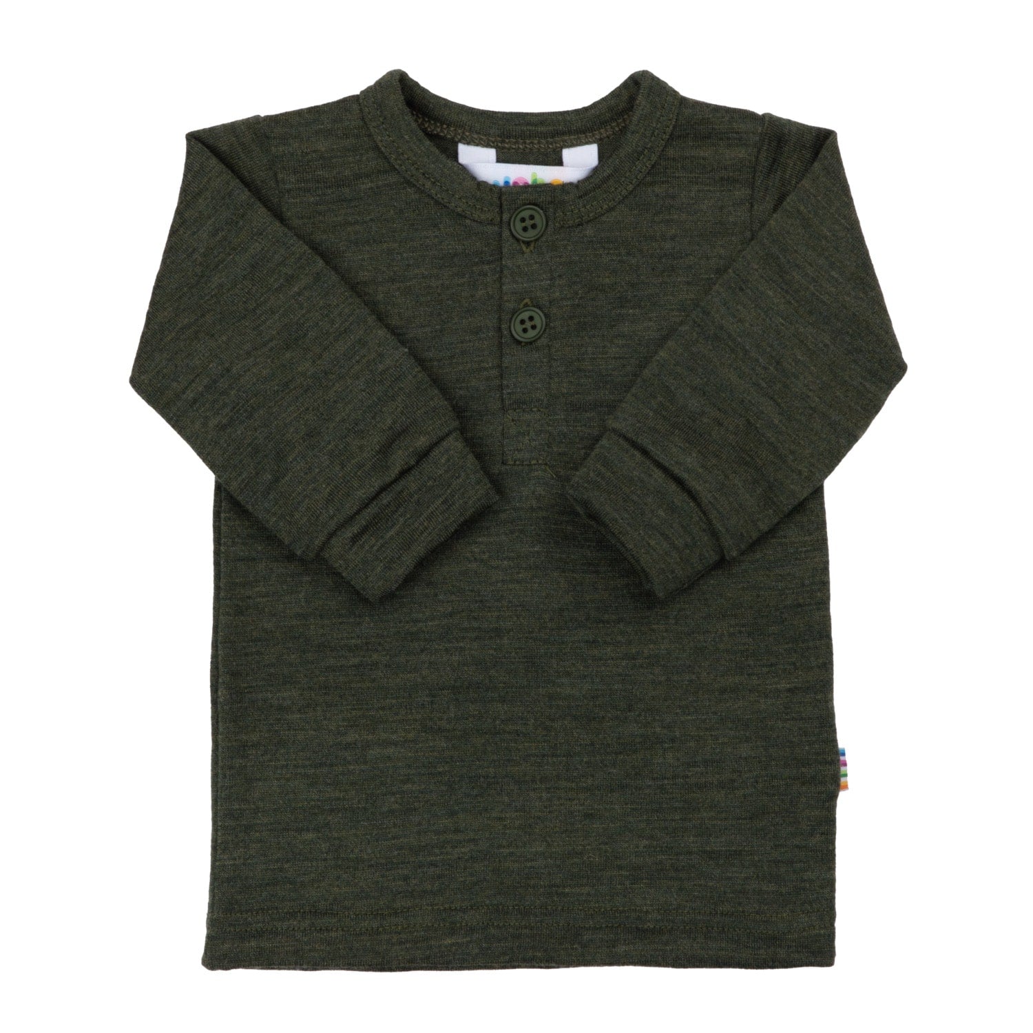JOHA - Blouse w. long sleeves, wool - Moss green